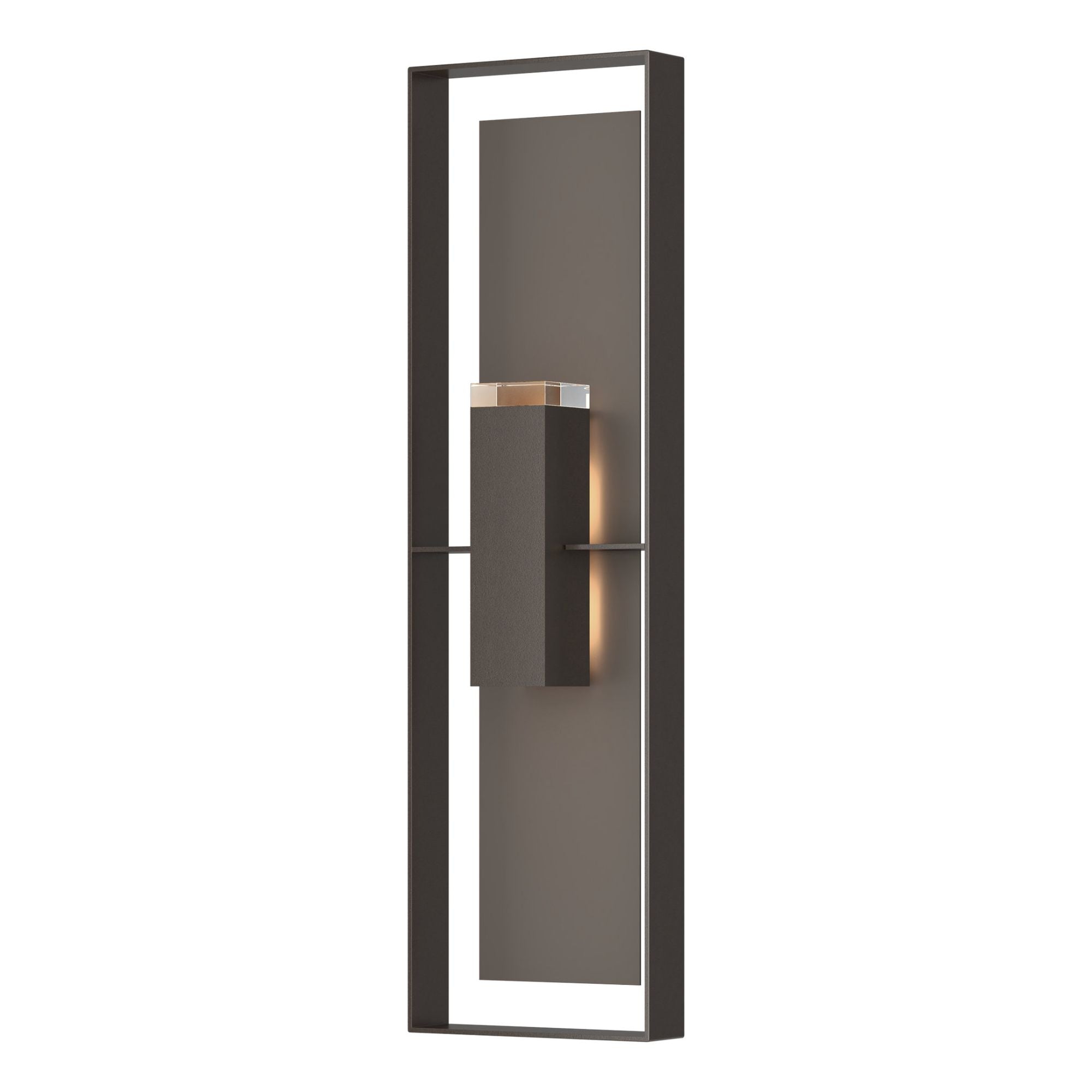 Shadow Box Extra Tall Sconce 2-Light Coastal Dark Smoke Accent Clear Glass (ZM) in Coastal Oil Rubbed Bronze