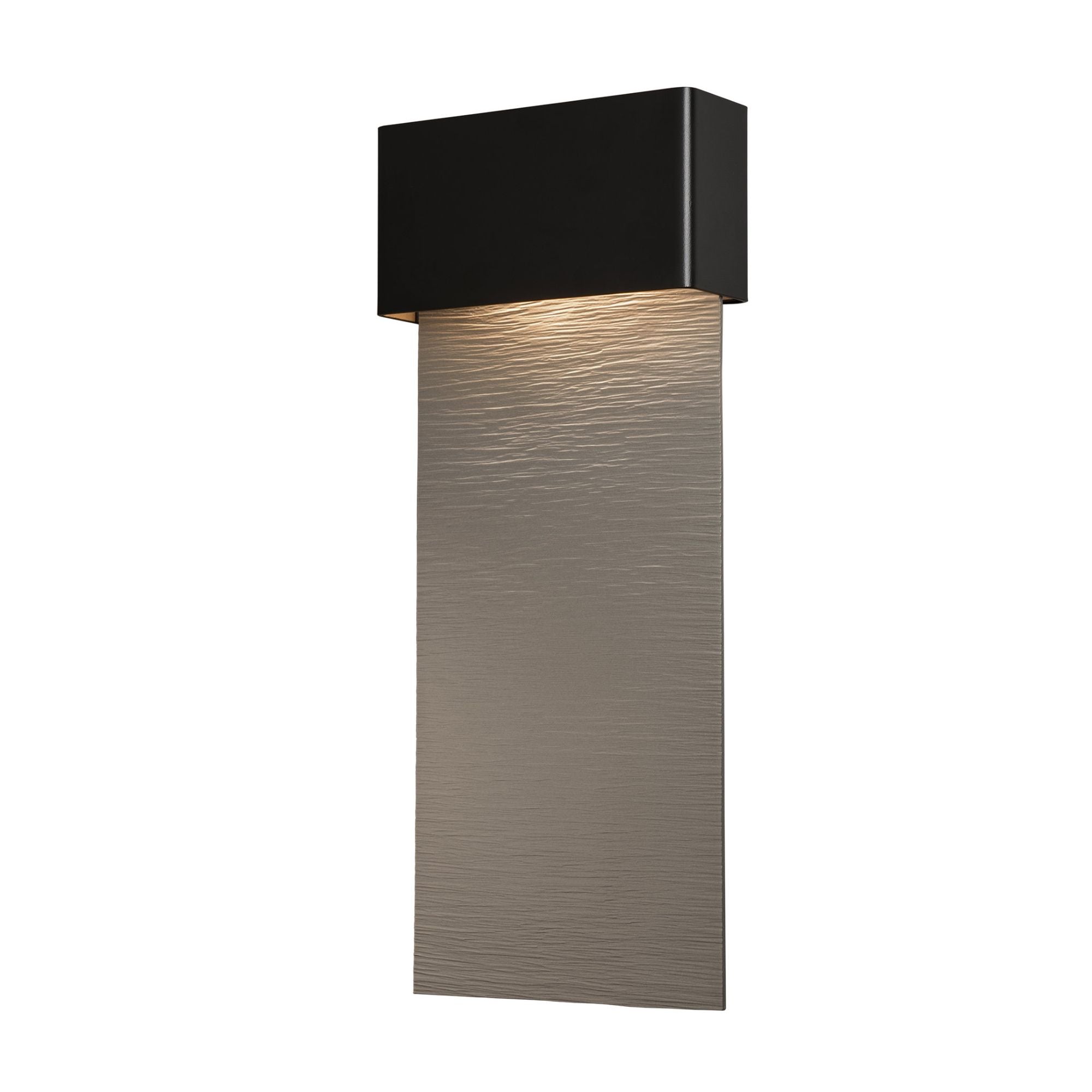Stratum Large Dark Sky Friendly LED Outdoor Sconce Coastal Burnished Steel Accent LED in Coastal Black