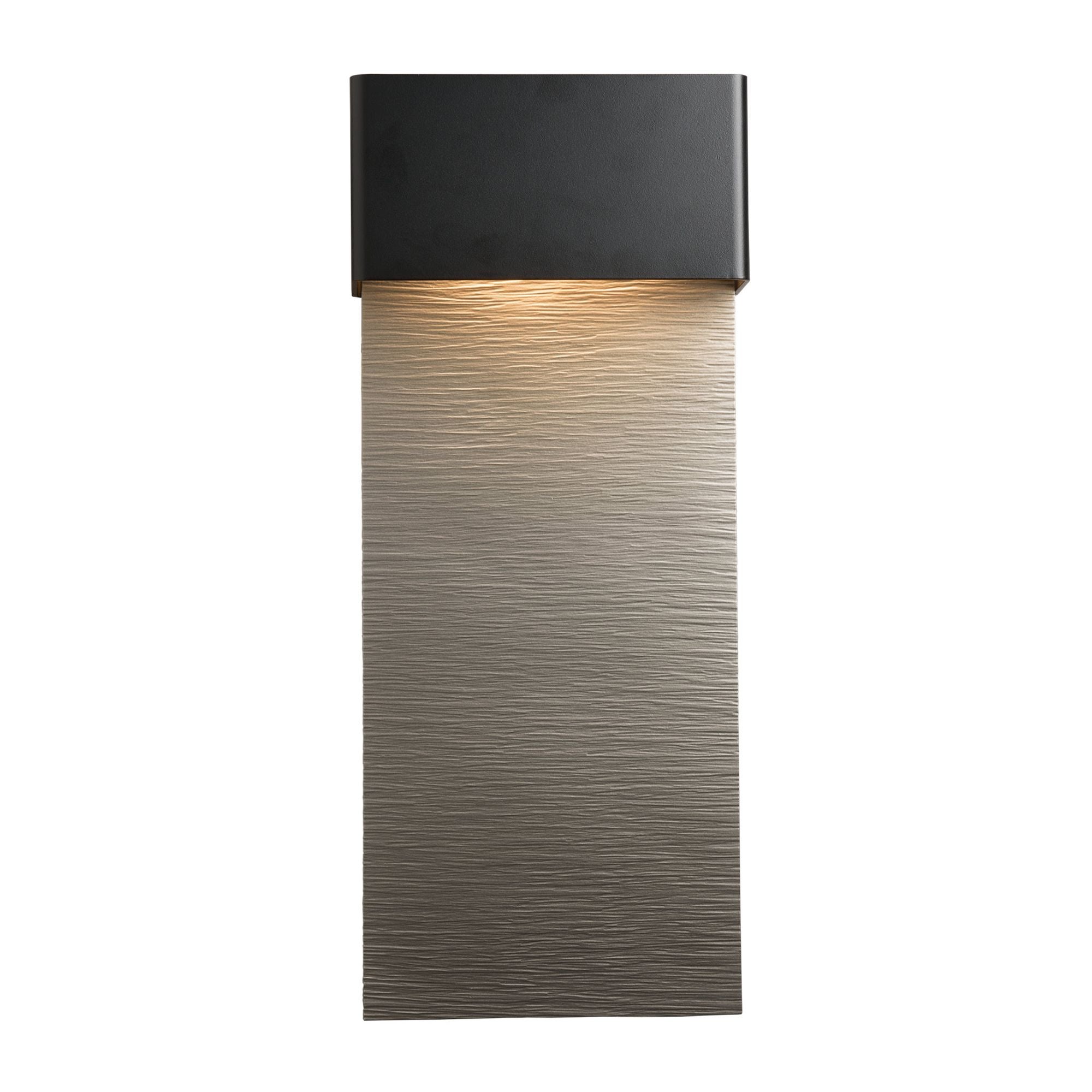Stratum Large Dark Sky Friendly LED Outdoor Sconce Coastal Burnished Steel Accent LED in Coastal Black