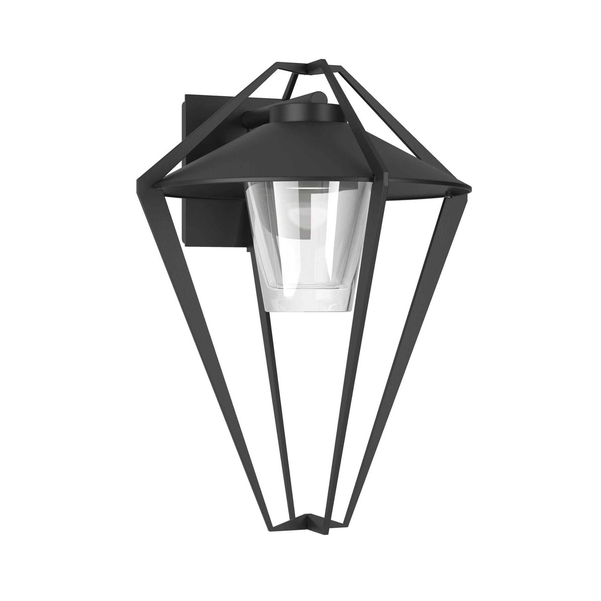Stellar Small Outdoor Sconce 1-Light Clear Glass (ZM) in Coastal Black