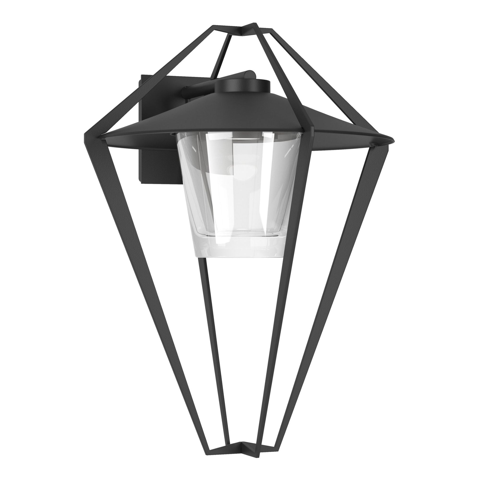 Stellar Large Outdoor Sconce 1-Light Clear Glass (ZM) in Coastal Black