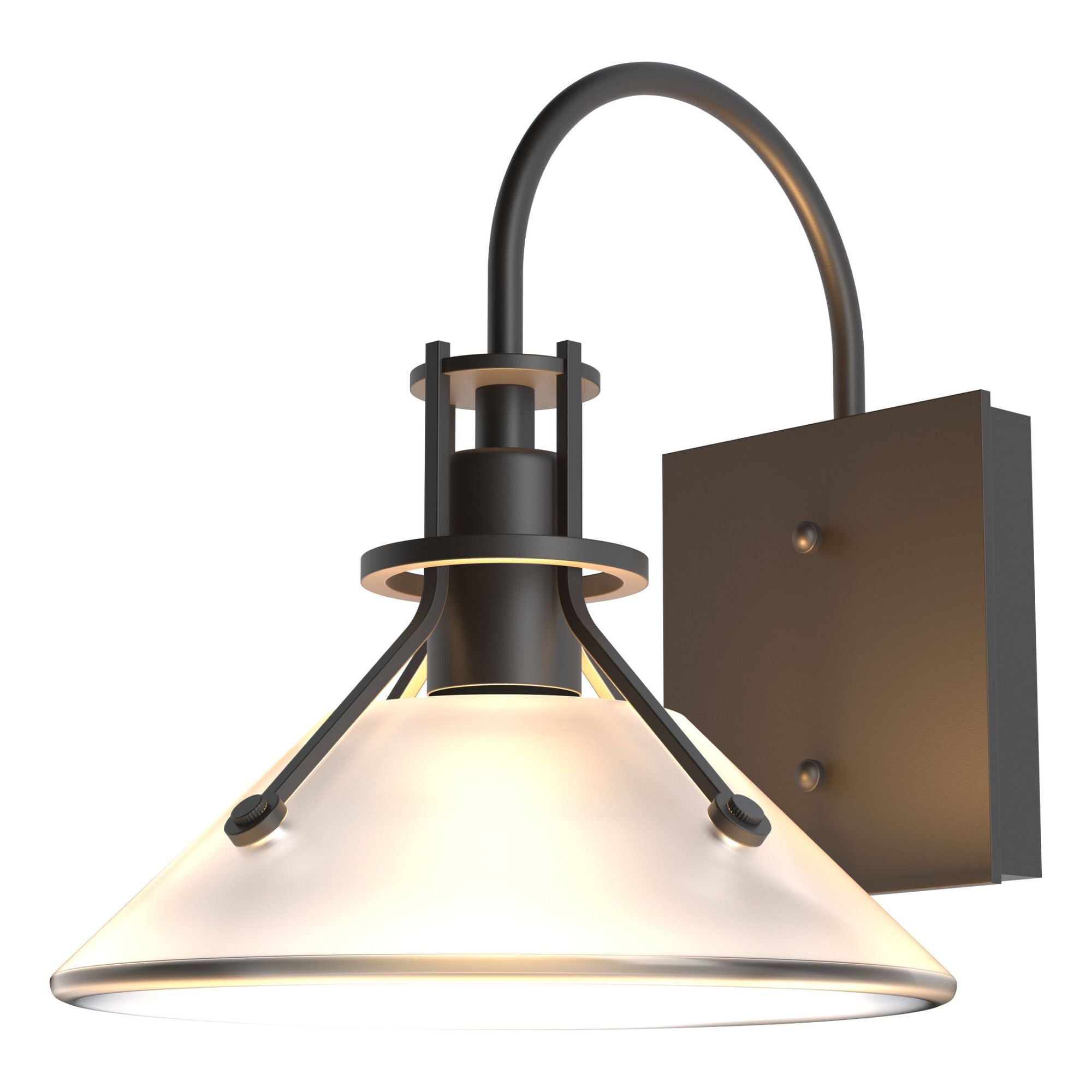 Henry Small Glass Shade Outdoor Sconce 1-Light Frosted Glass (FD) in Coastal Oil Rubbed Bronze
