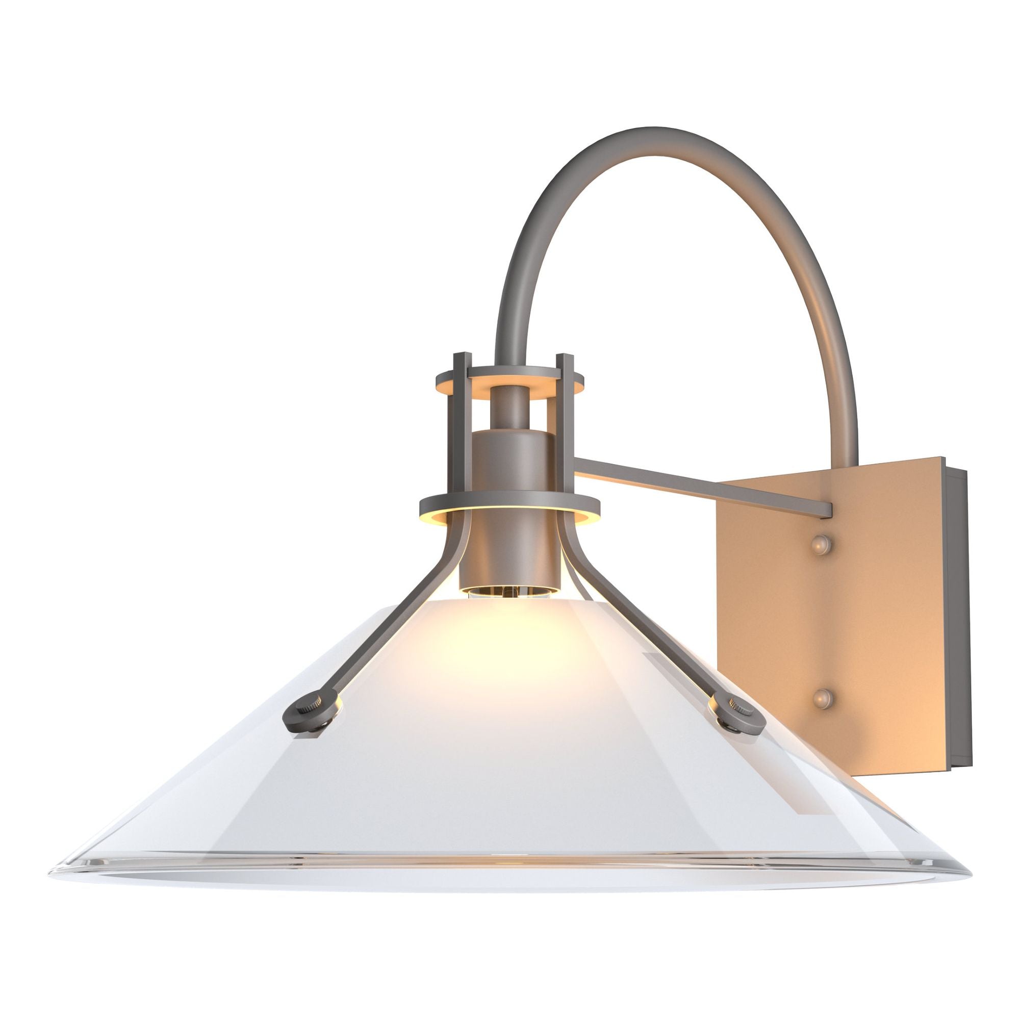 Henry Large Glass Shade Outdoor Sconce 1-Light Frosted Glass (FD) in Coastal Burnished Steel