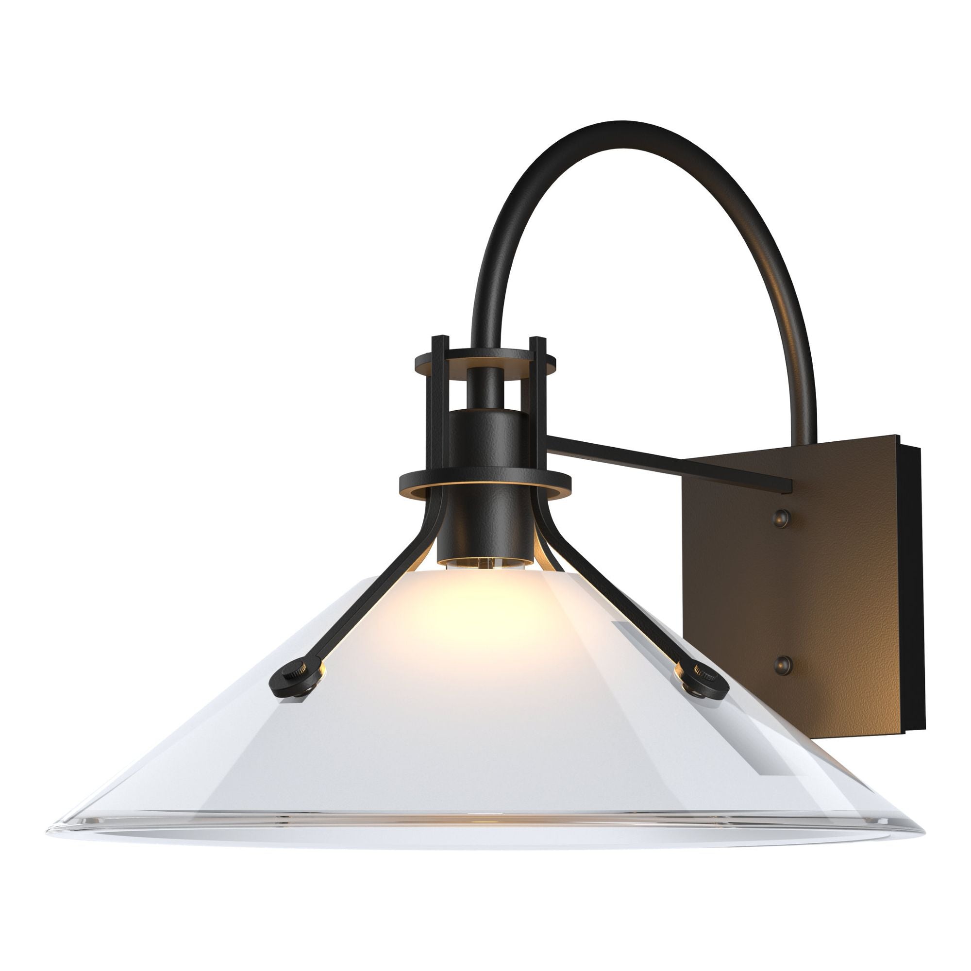 Henry Large Glass Shade Outdoor Sconce 1-Light Frosted Glass (FD) in Coastal Black