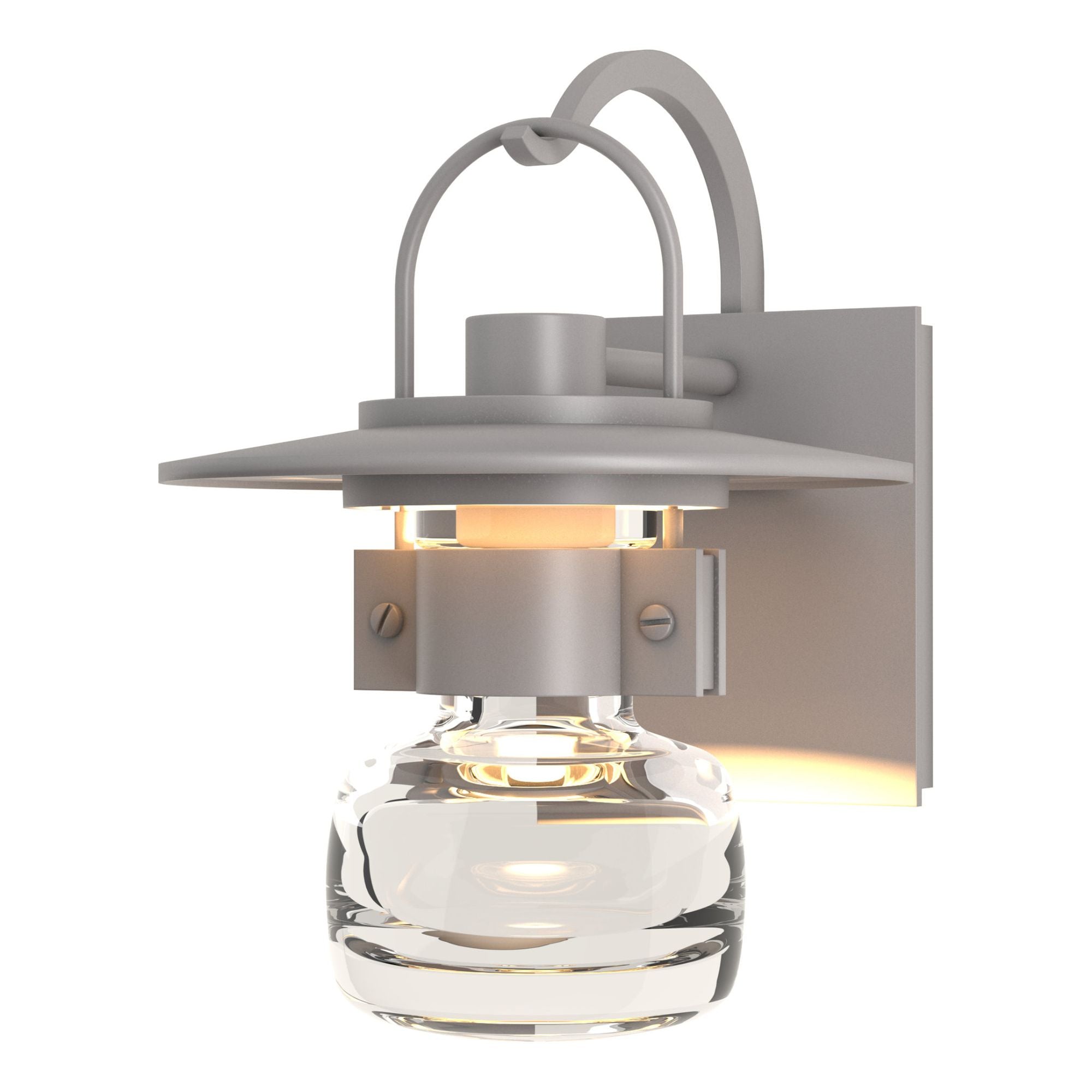 Mason Small Outdoor Sconce 1-Light Clear Glass (ZM) in Coastal Burnished Steel
