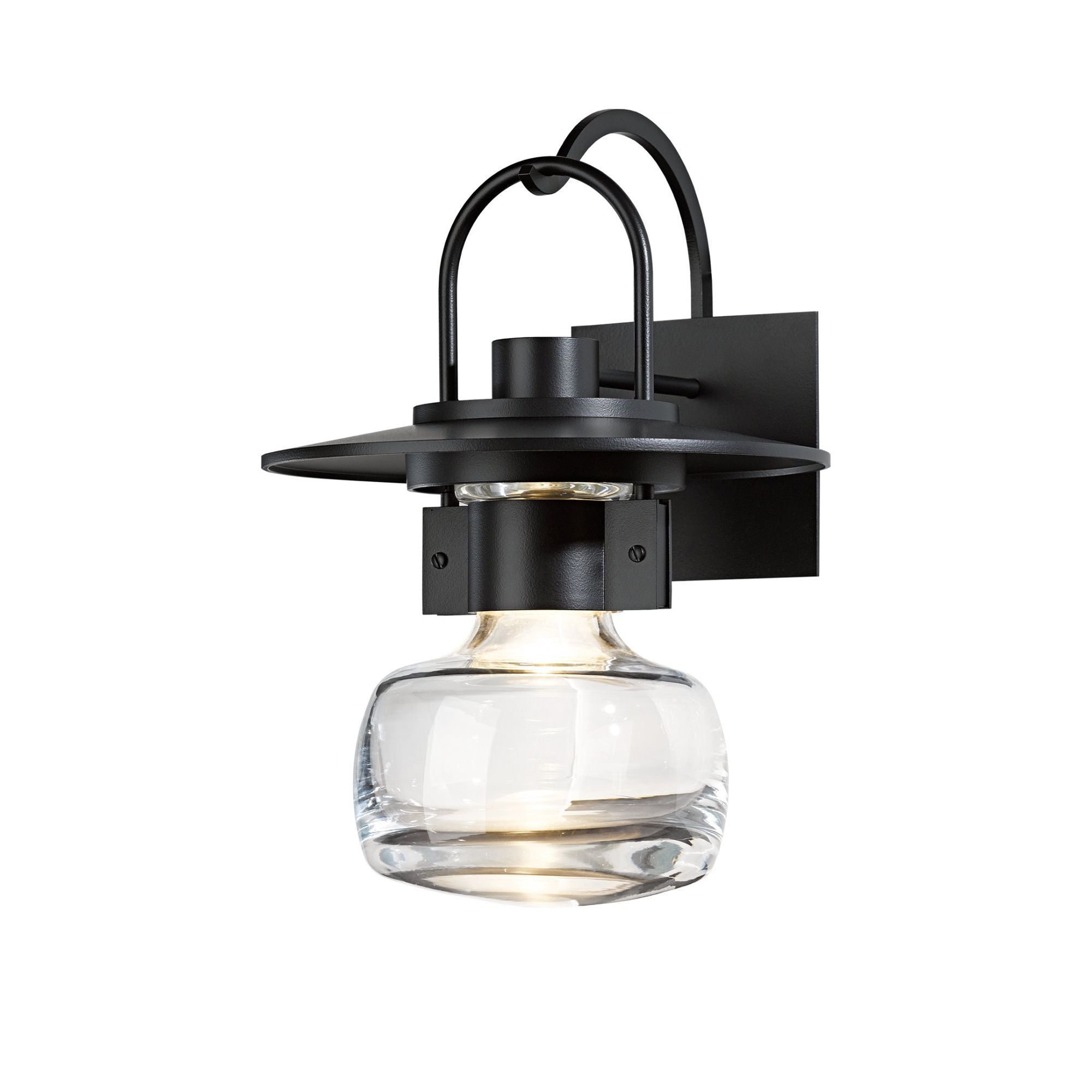 Mason Large Outdoor Sconce 1-Light Clear Glass (ZM) in Coastal Black