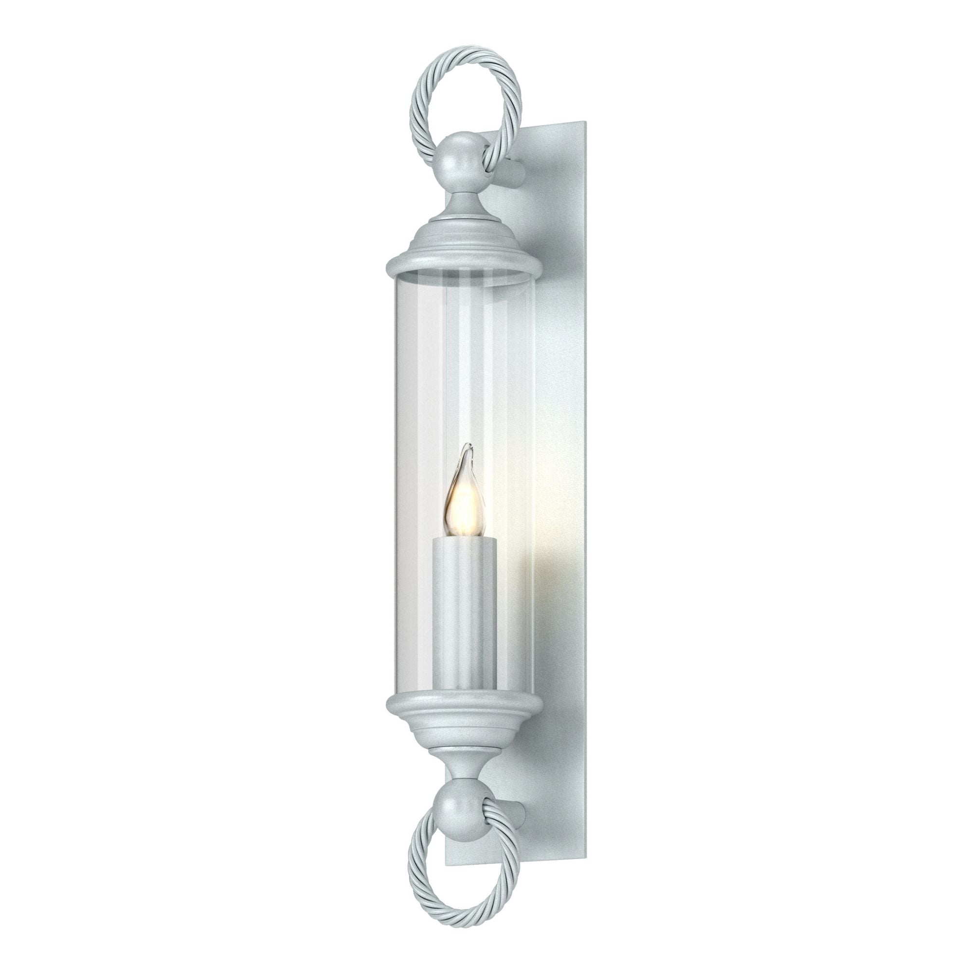 Cavo Large Outdoor Wall Sconce 1-Light Clear Glass (ZM) in Coastal Burnished Steel