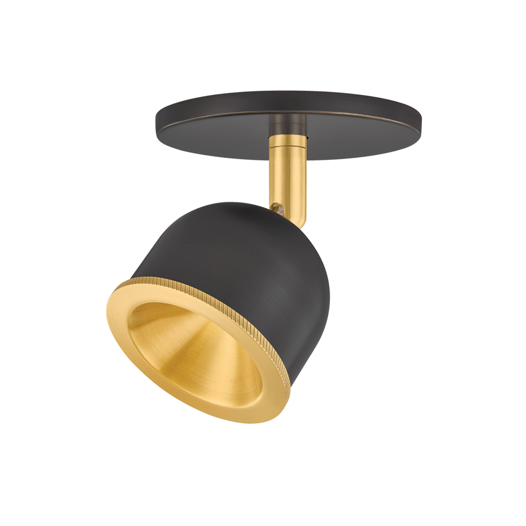 Tuthill 1-Light Flush Mount in Aged Brass 4.25W x 4.25H (3041-AGB/DB)