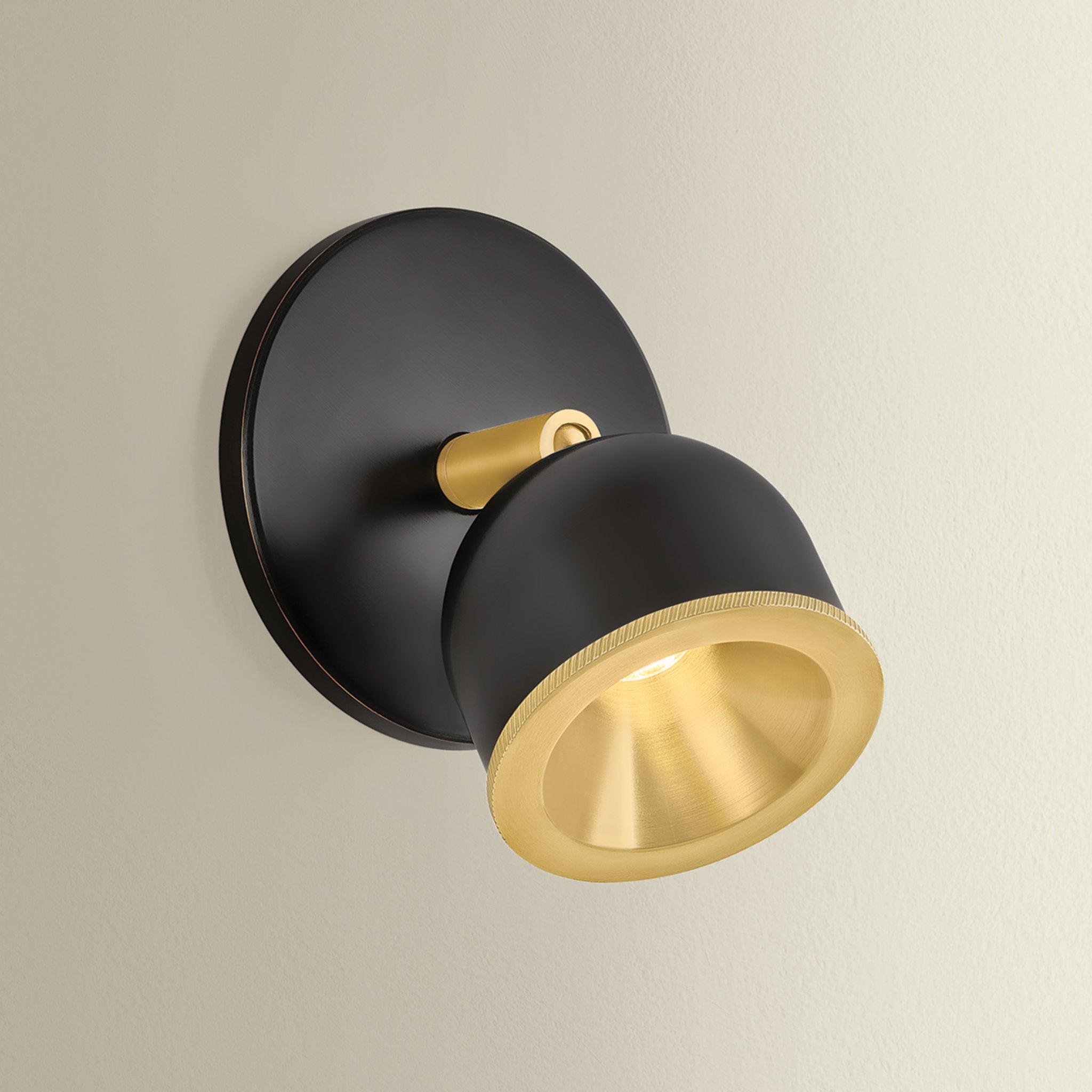 Tuthill 1-Light Flush Mount in Aged Brass 4.25W x 4.25H (3041-AGB/DB)