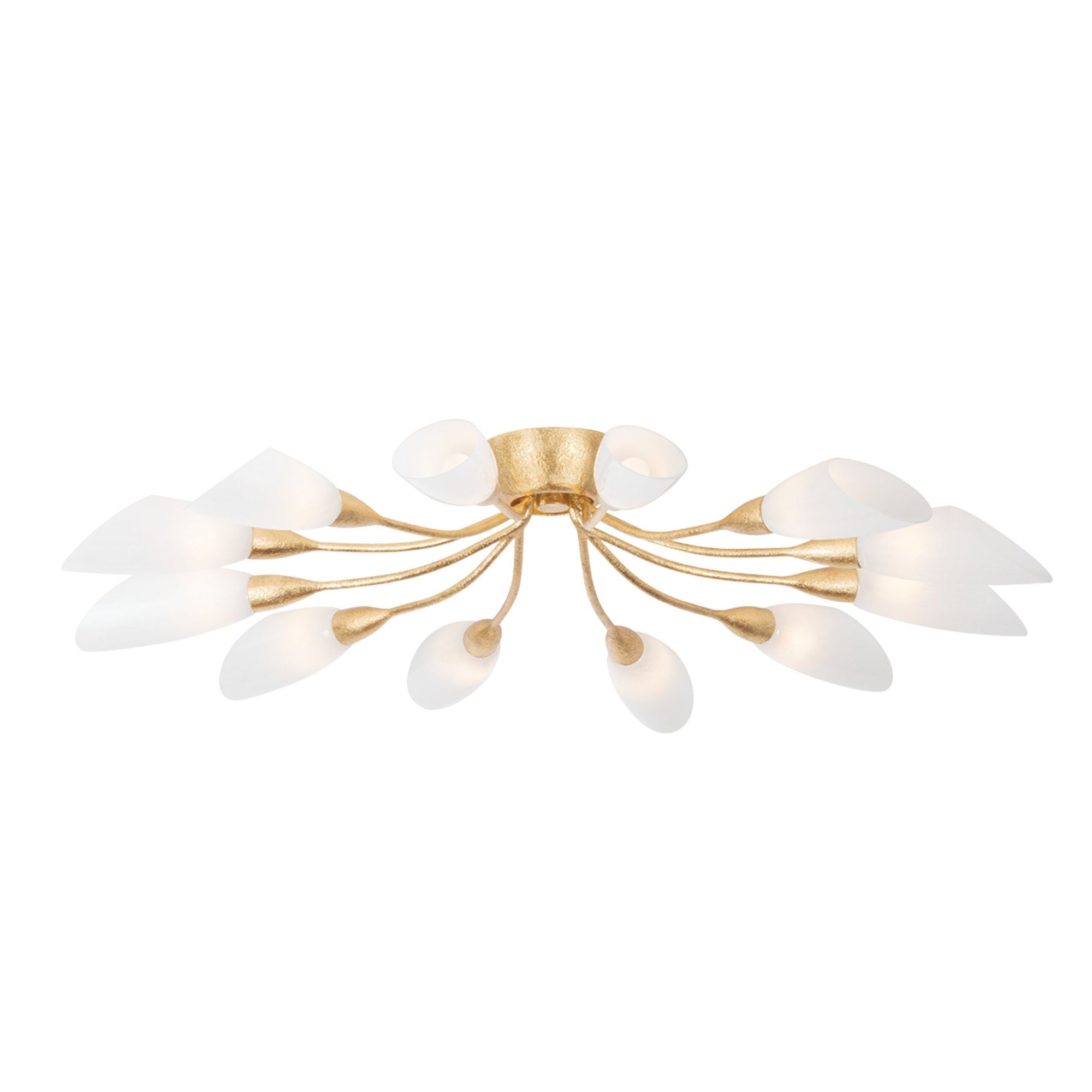 Enfield 12-Light Semi Flush in Vintage Gold Leaf 42W x 7.75H