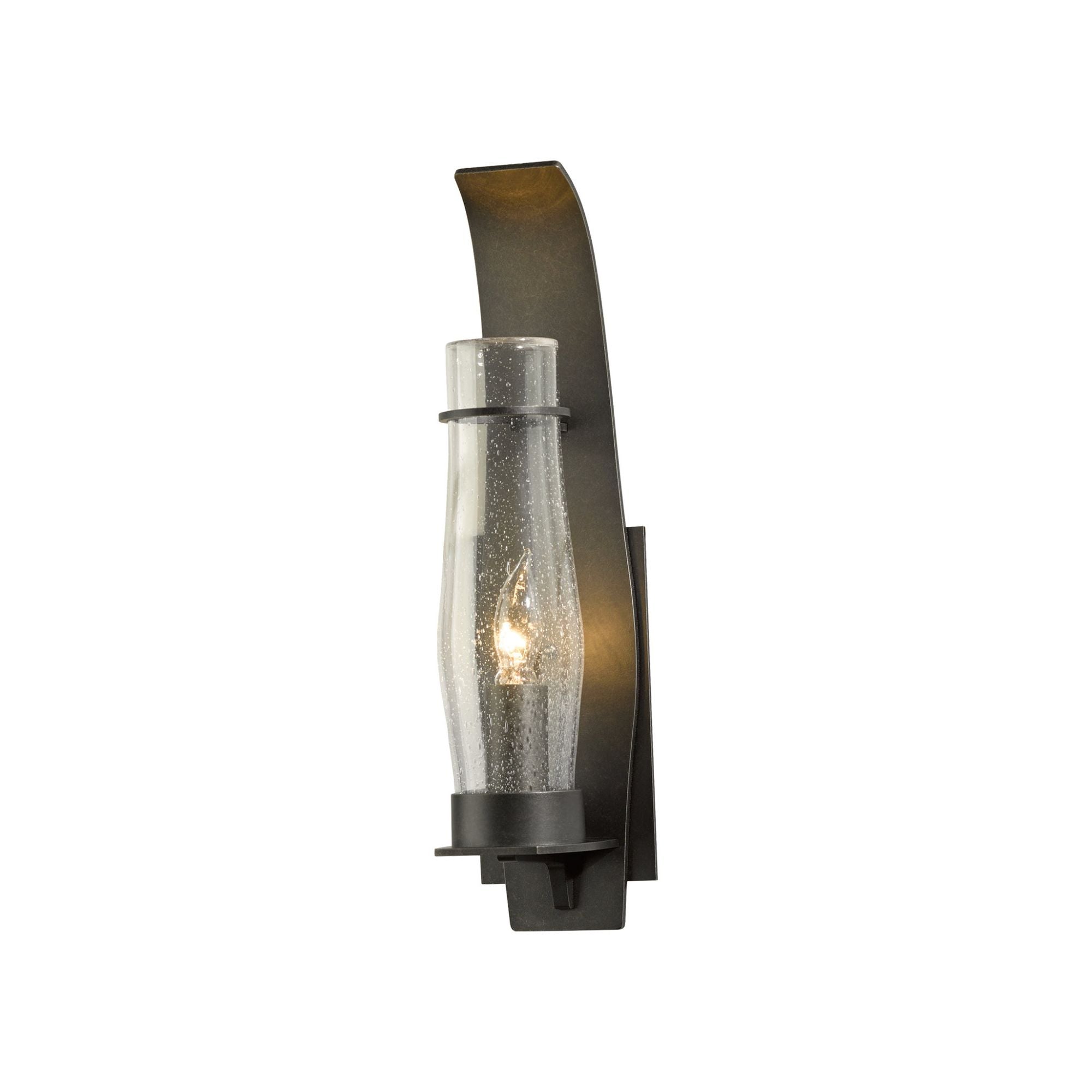 Sea Coast Outdoor Sconce 1-Light Seeded Clear Glass (II) in Coastal Dark Smoke