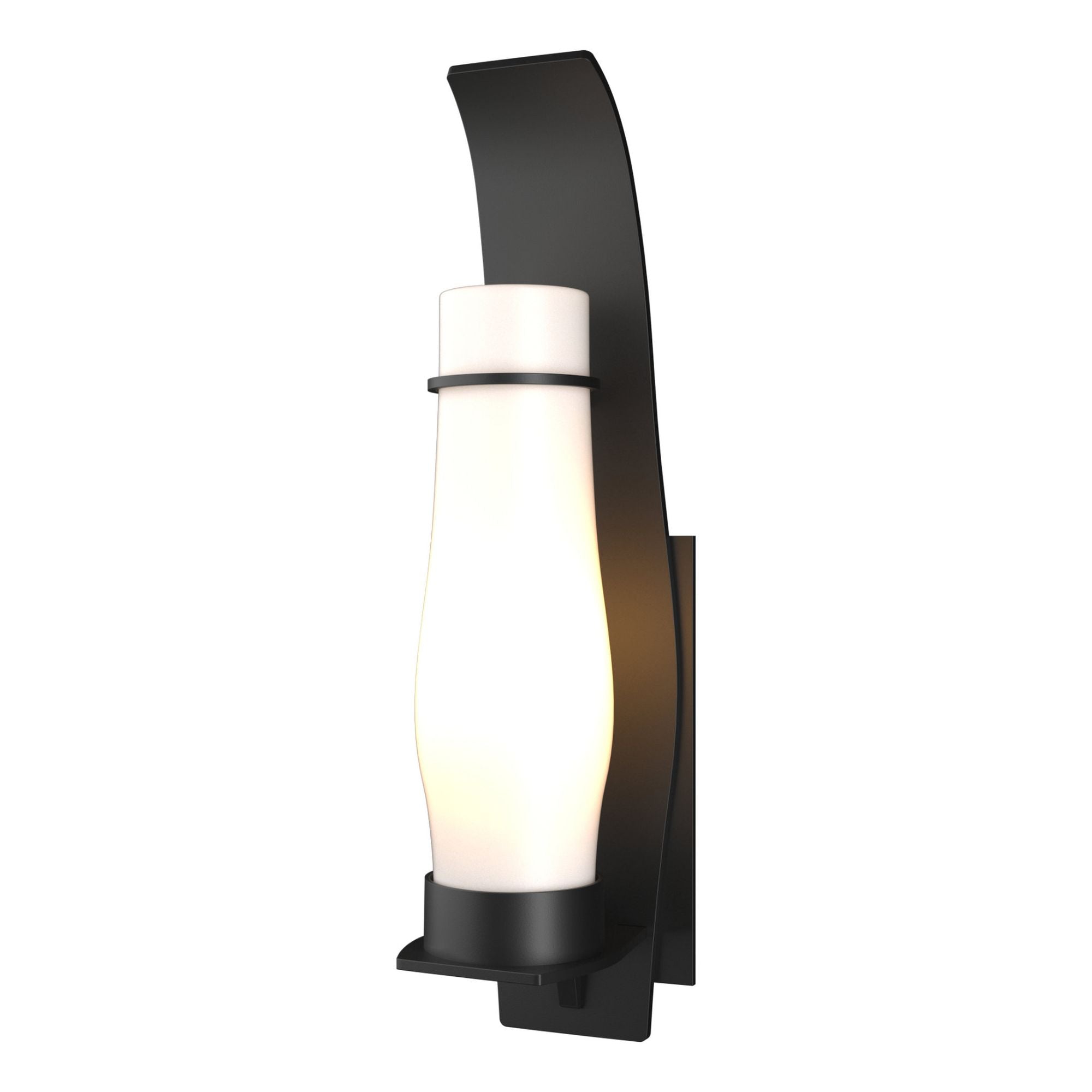 Sea Coast Large Outdoor Sconce 1-Light Opal Glass (GG) in Coastal Black