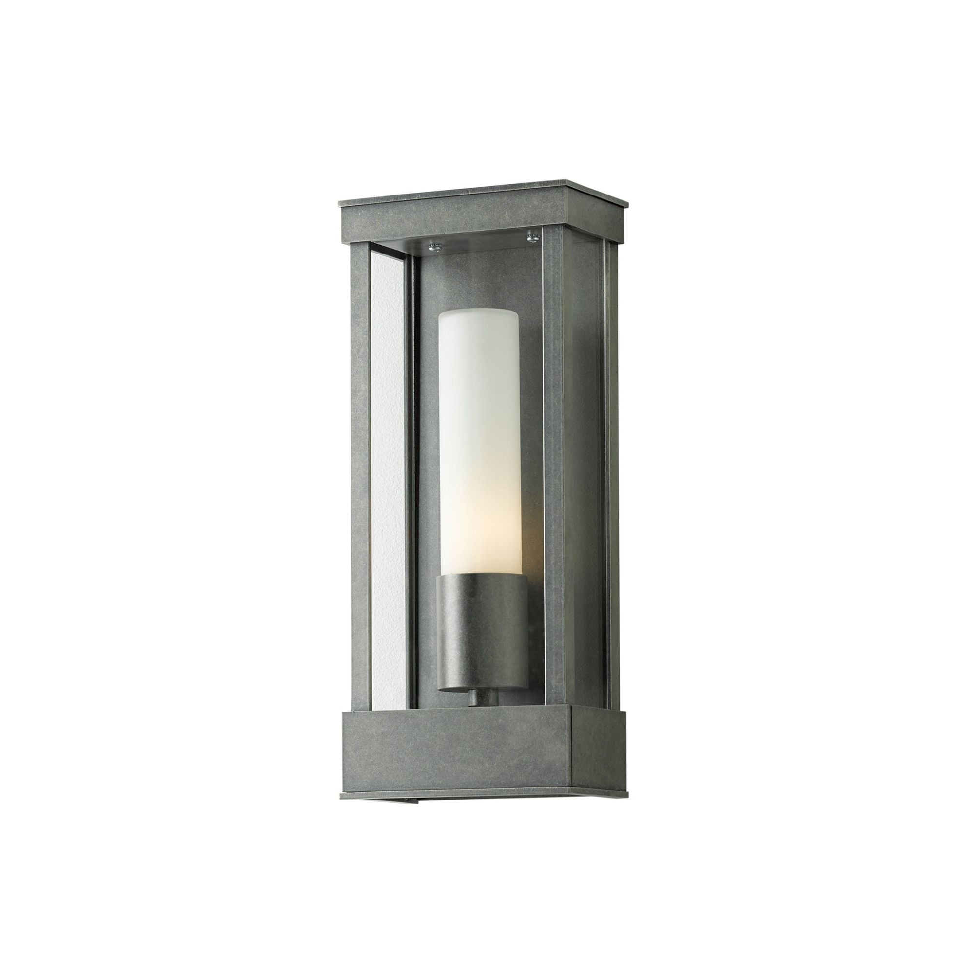Portico Small Outdoor Sconce 1-Light Opal Glass (GG) in Coastal Burnished Steel