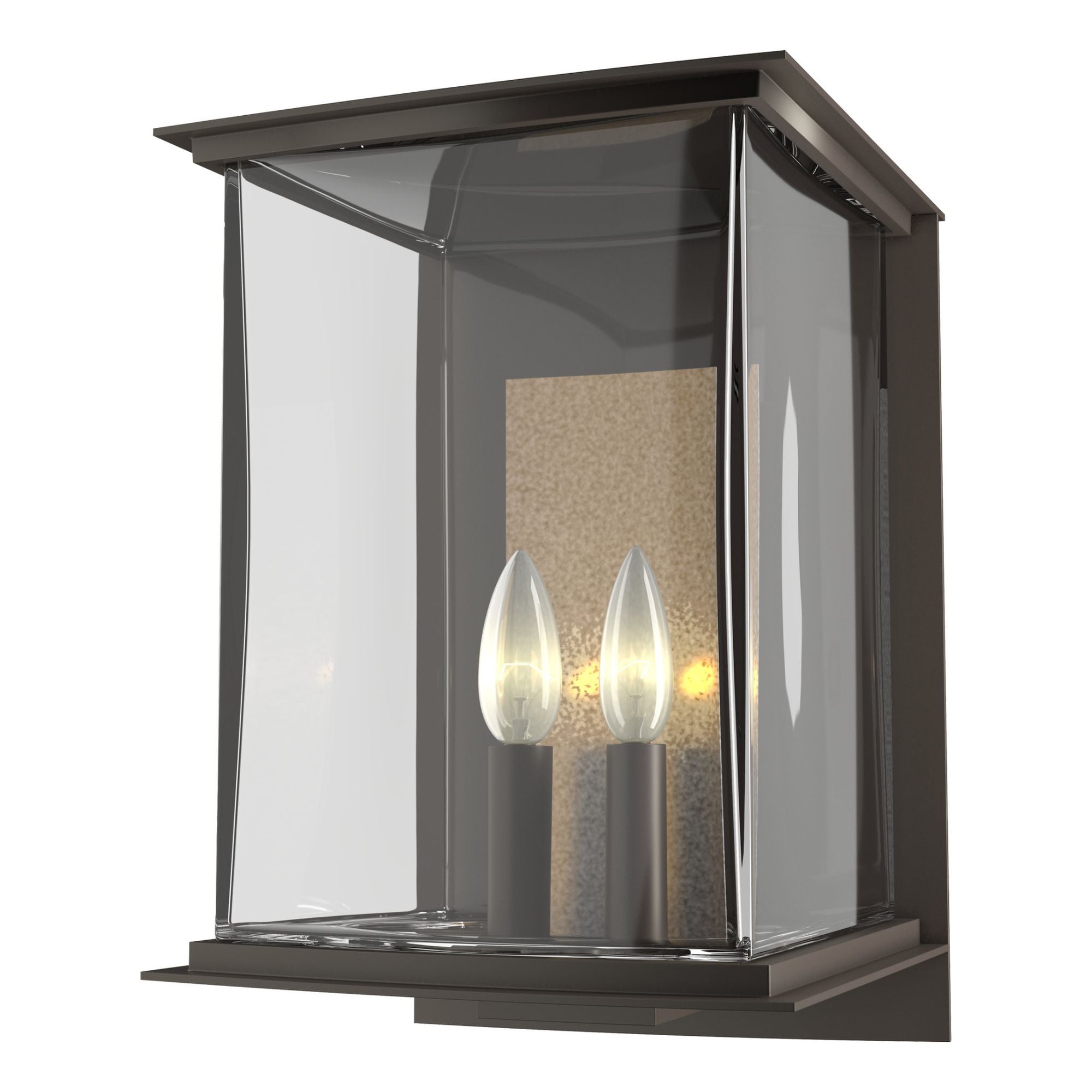 Kingston Outdoor Large Sconce 2-Light Translucent Soft Gold Accent Clear Glass (ZM) in Coastal Dark Smoke