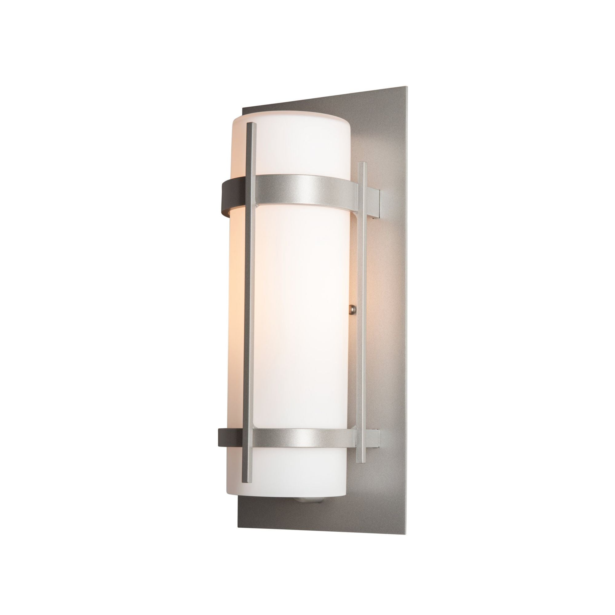 Banded Outdoor Sconce 1-Light Opal Glass (GG) in Coastal Burnished Steel