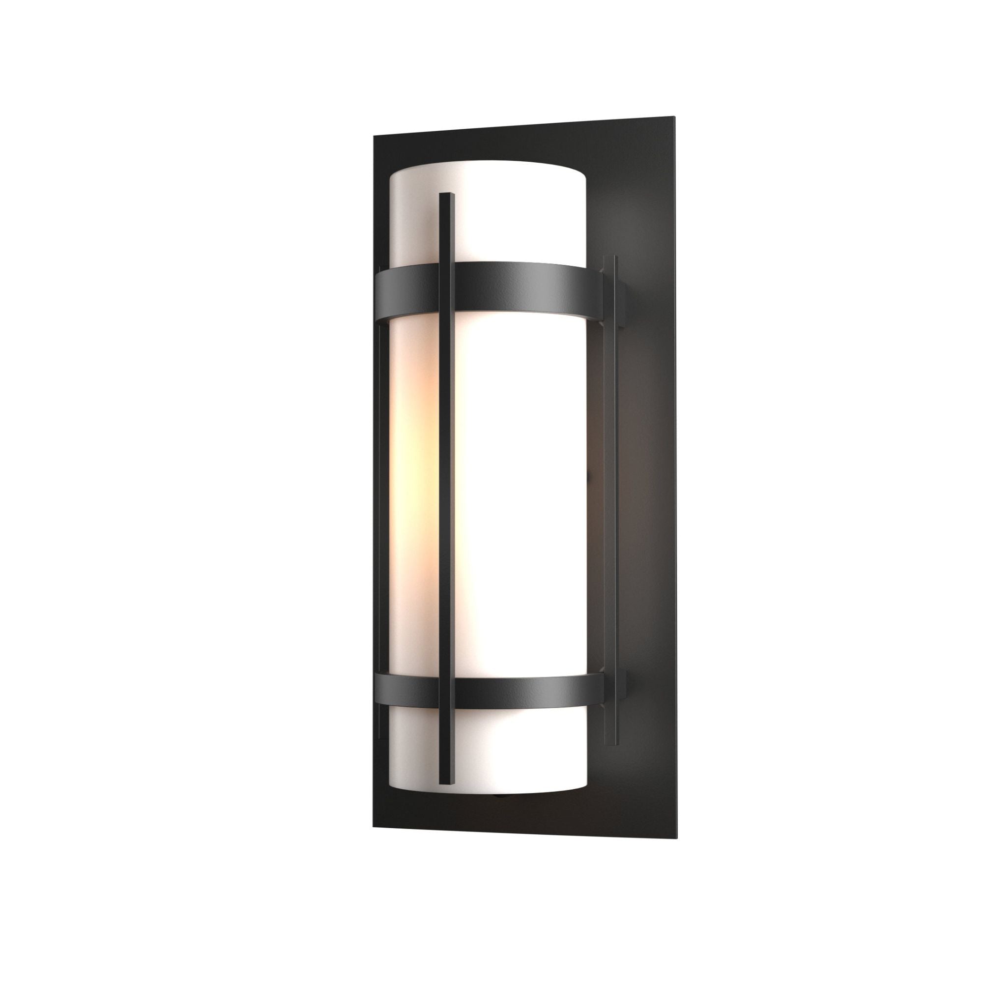 Banded Outdoor Sconce 1-Light Opal Glass (GG) in Coastal Black