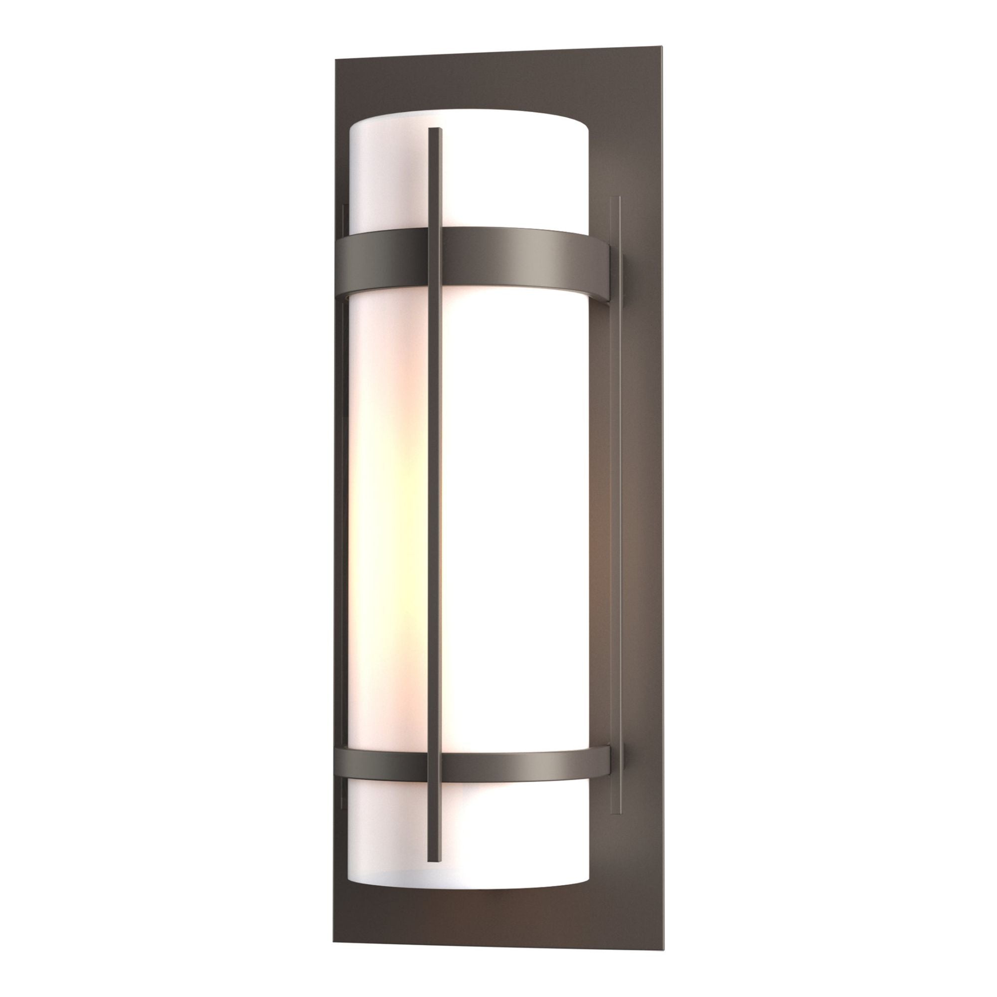 Banded Large Outdoor Sconce 1-Light Opal Glass (GG) in Coastal Dark Smoke
