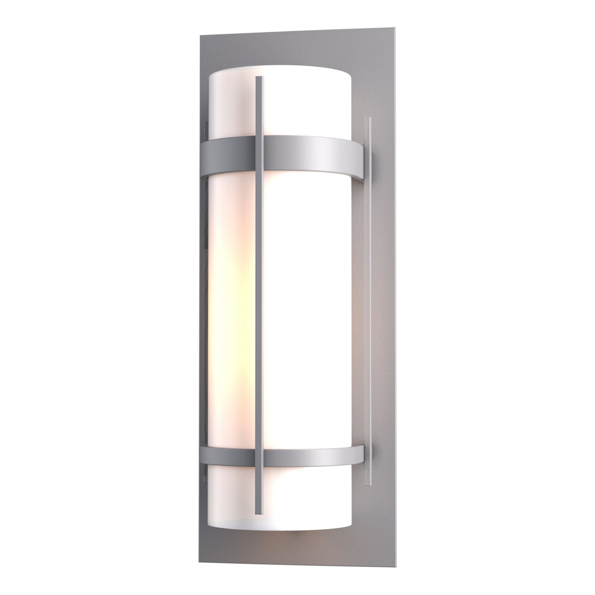 Banded Large Outdoor Sconce 1-Light Opal Glass (GG) in Coastal Burnished Steel