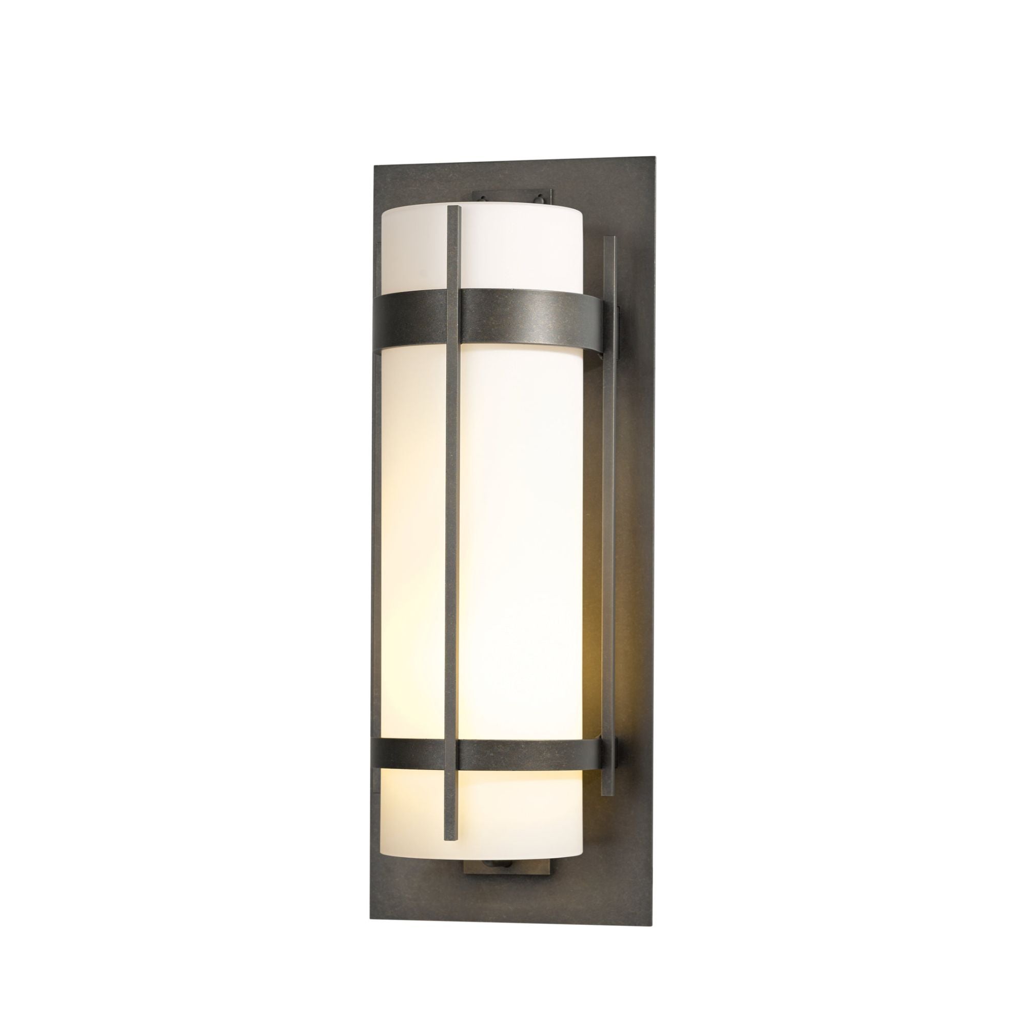 Banded Extra Large Outdoor Sconce 1-Light Opal Glass (GG) in Coastal Dark Smoke