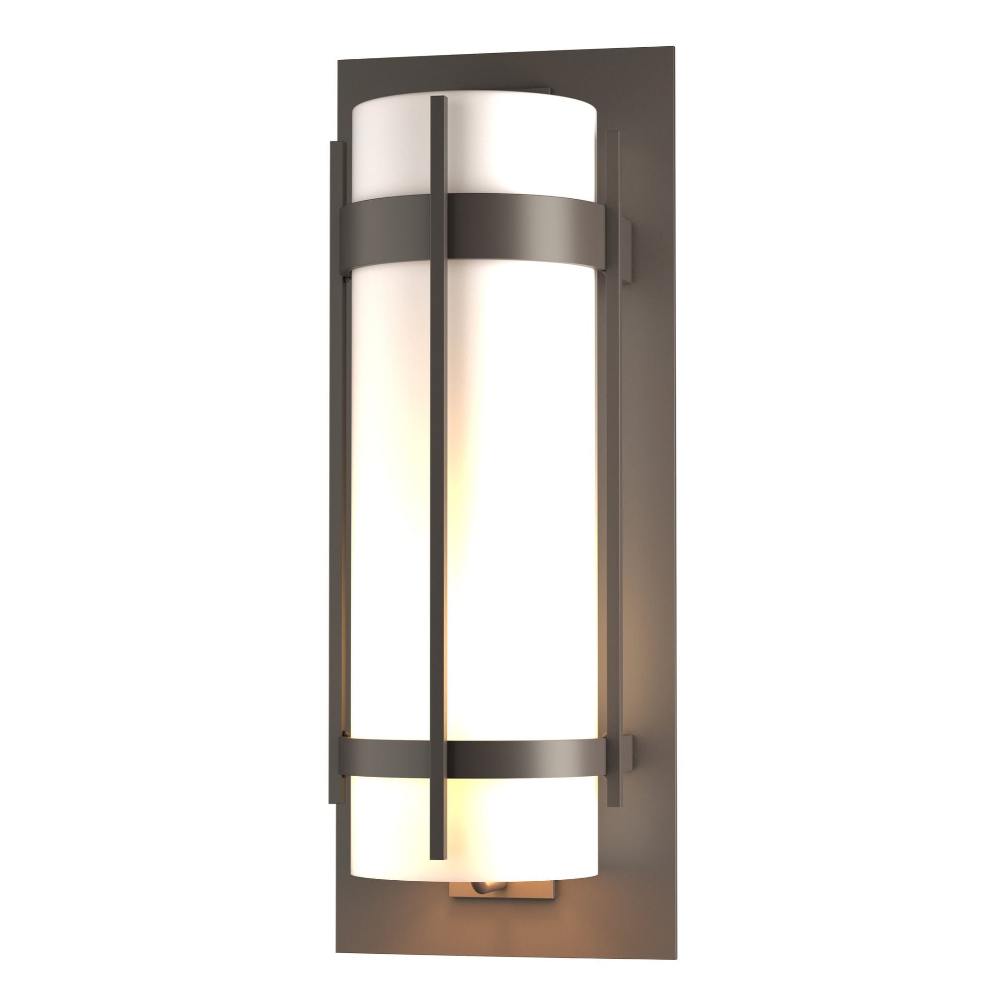 Banded Extra Large Outdoor Sconce 1-Light Opal Glass (GG) in Coastal Dark Smoke