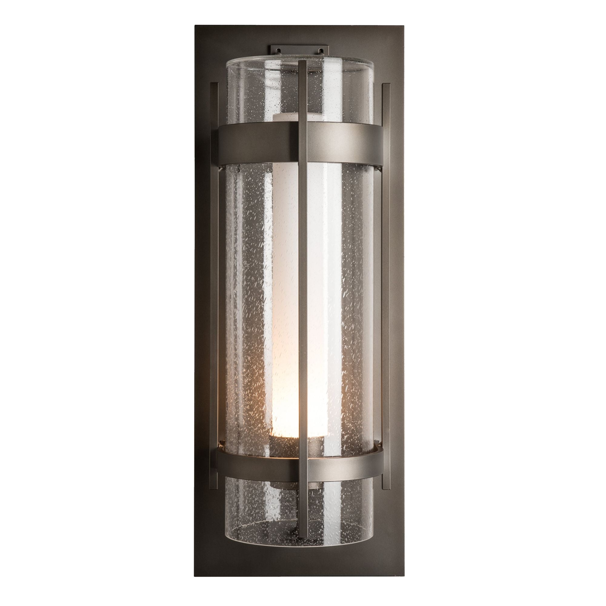 Torch XL Outdoor Sconce 1-Light Seeded Glass with Opal Diffuser (ZS) in Coastal Dark Smoke