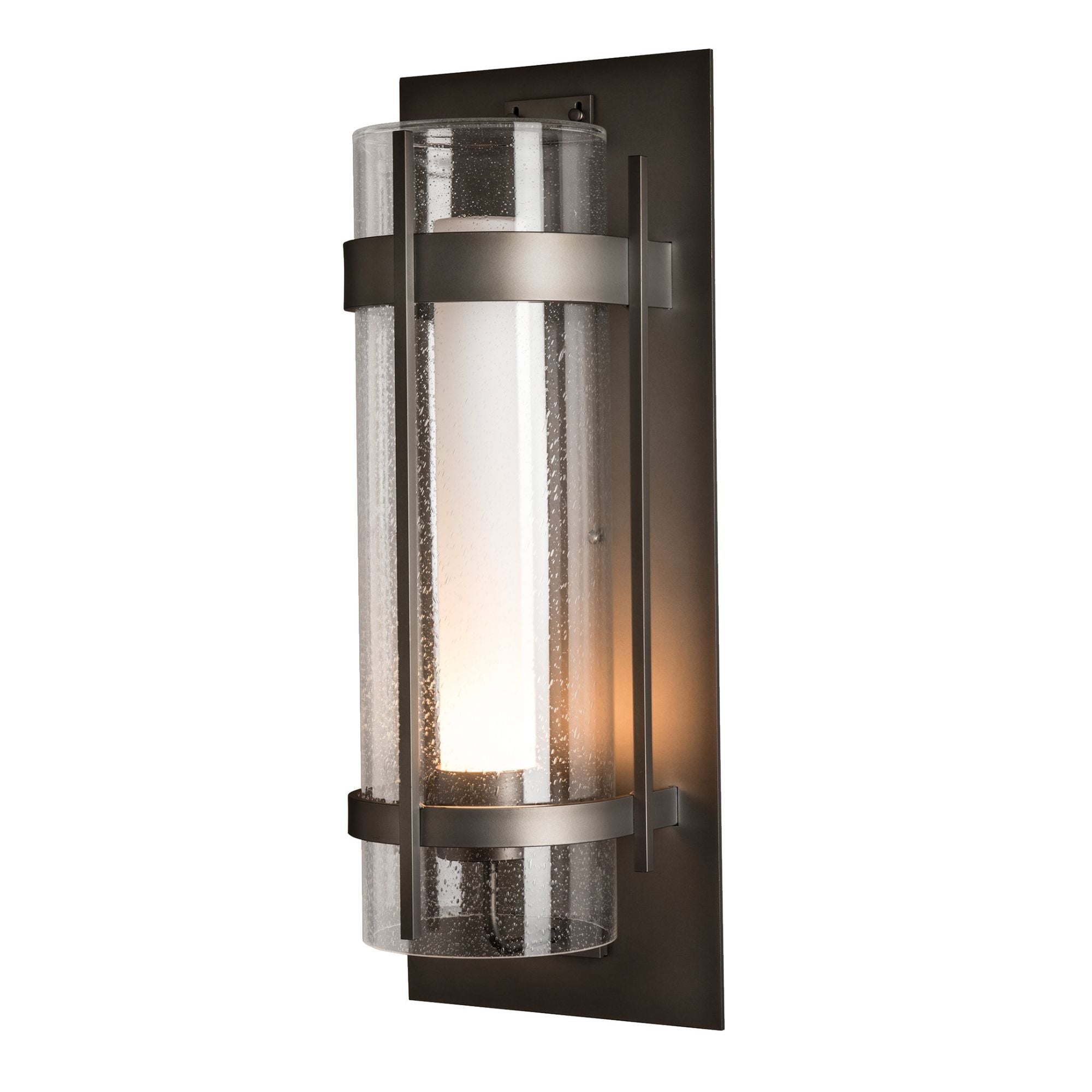 Torch XL Outdoor Sconce 1-Light Seeded Glass with Opal Diffuser (ZS) in Coastal Dark Smoke