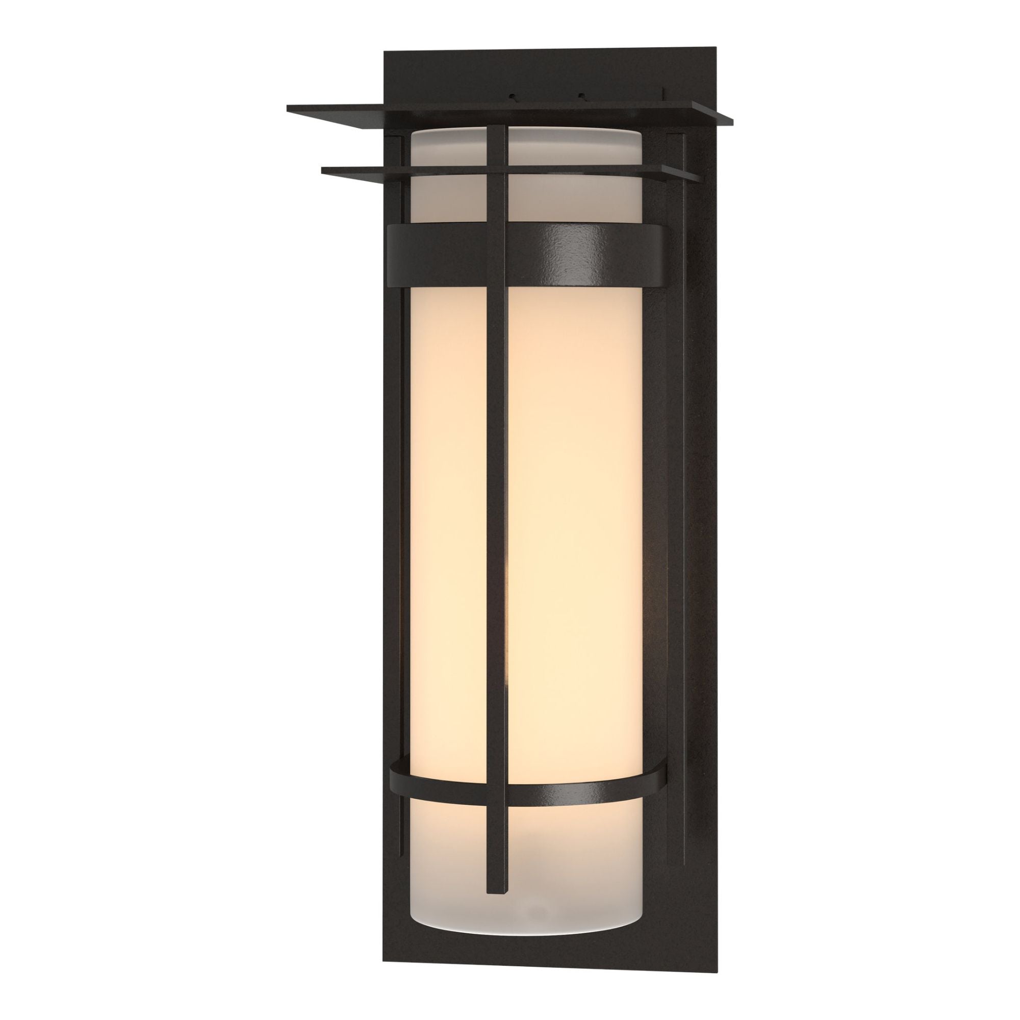 Banded with Top Plate Extra Large Outdoor Sconce 1-Light Opal Glass (GG) in Coastal Oil Rubbed Bronze