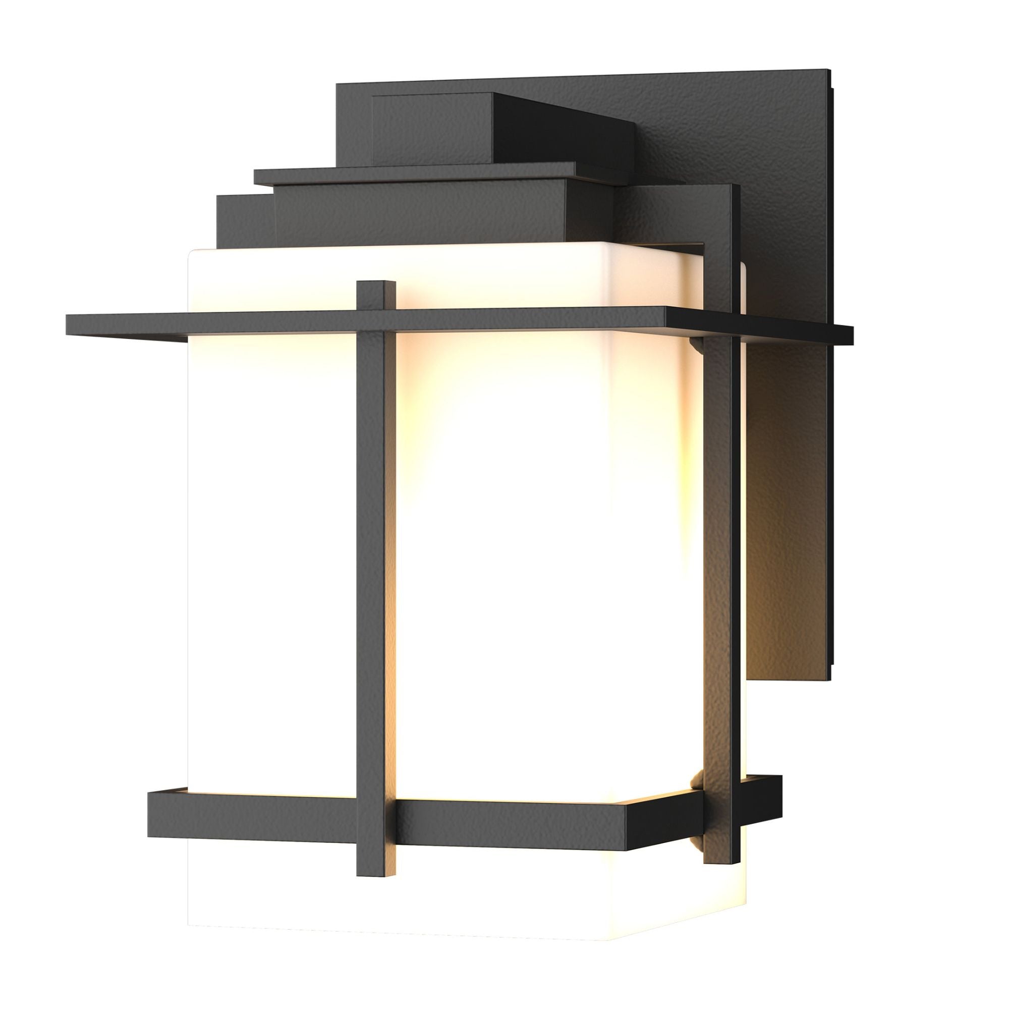 Tourou Small Outdoor Sconce 1-Light Opal Glass (GG) in Coastal Black
