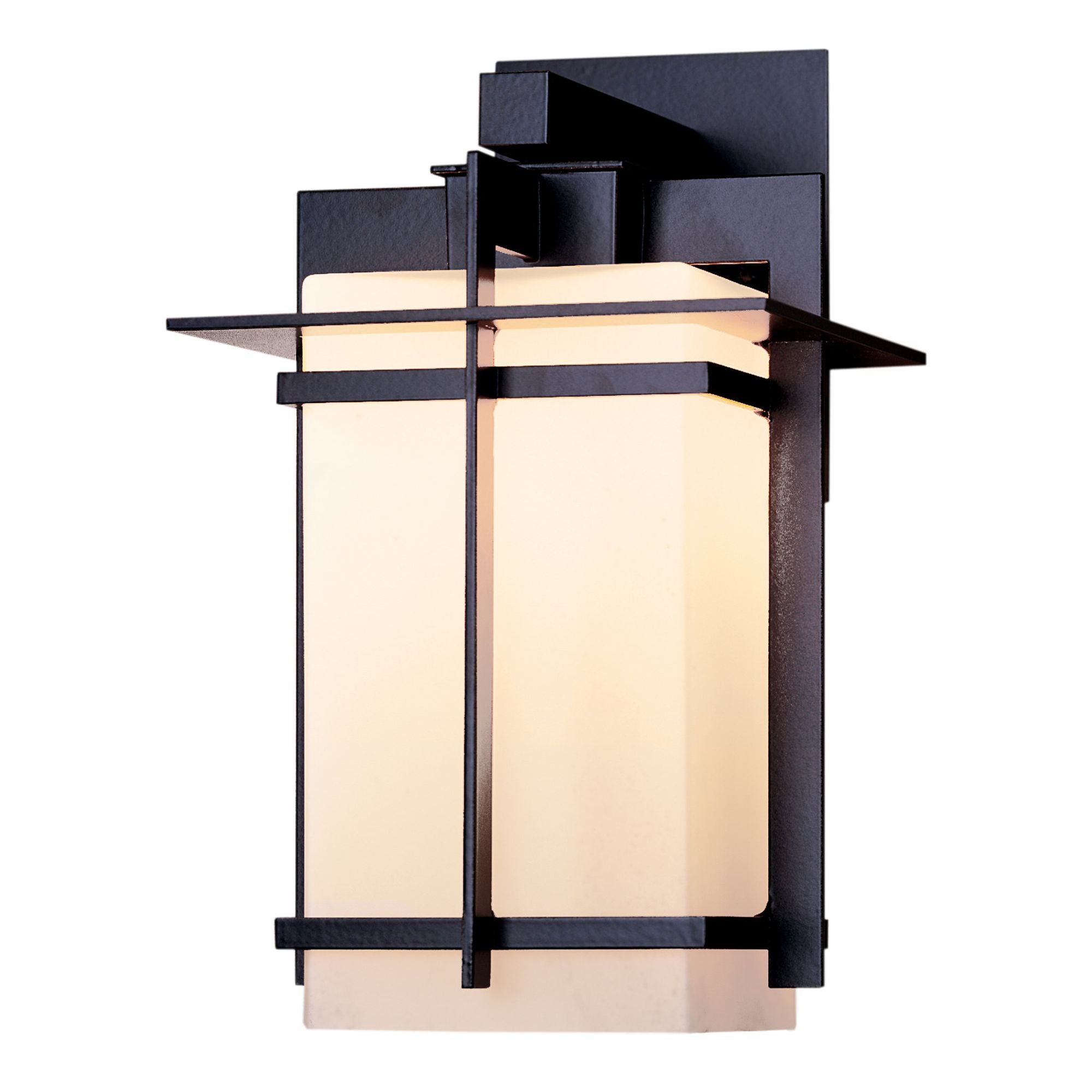 Tourou Large Outdoor Sconce 1-Light Opal Glass (GG) in Coastal Black