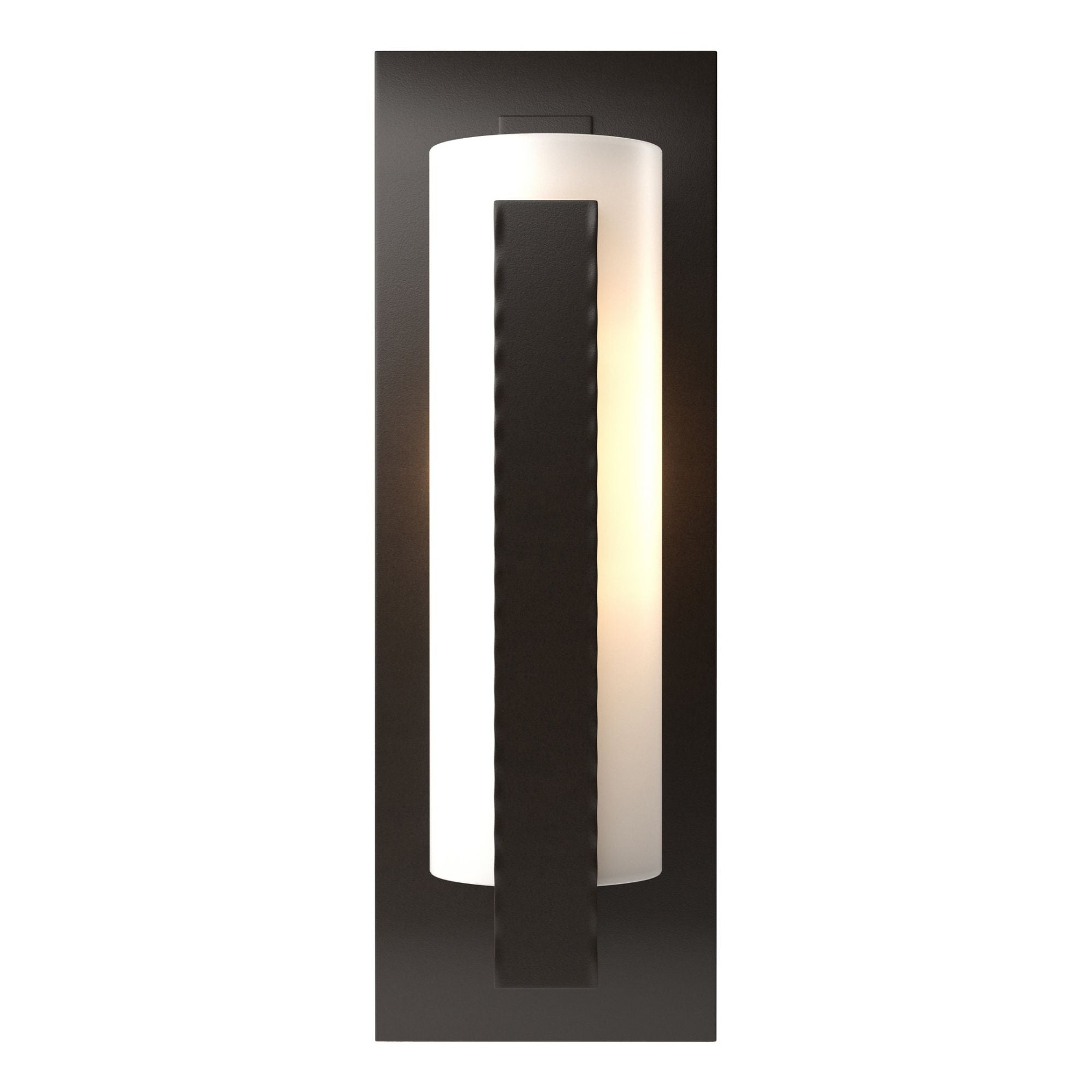 Forged Vertical Bars Outdoor Sconce 1-Light Opal Glass (GG) in Coastal Oil Rubbed Bronze