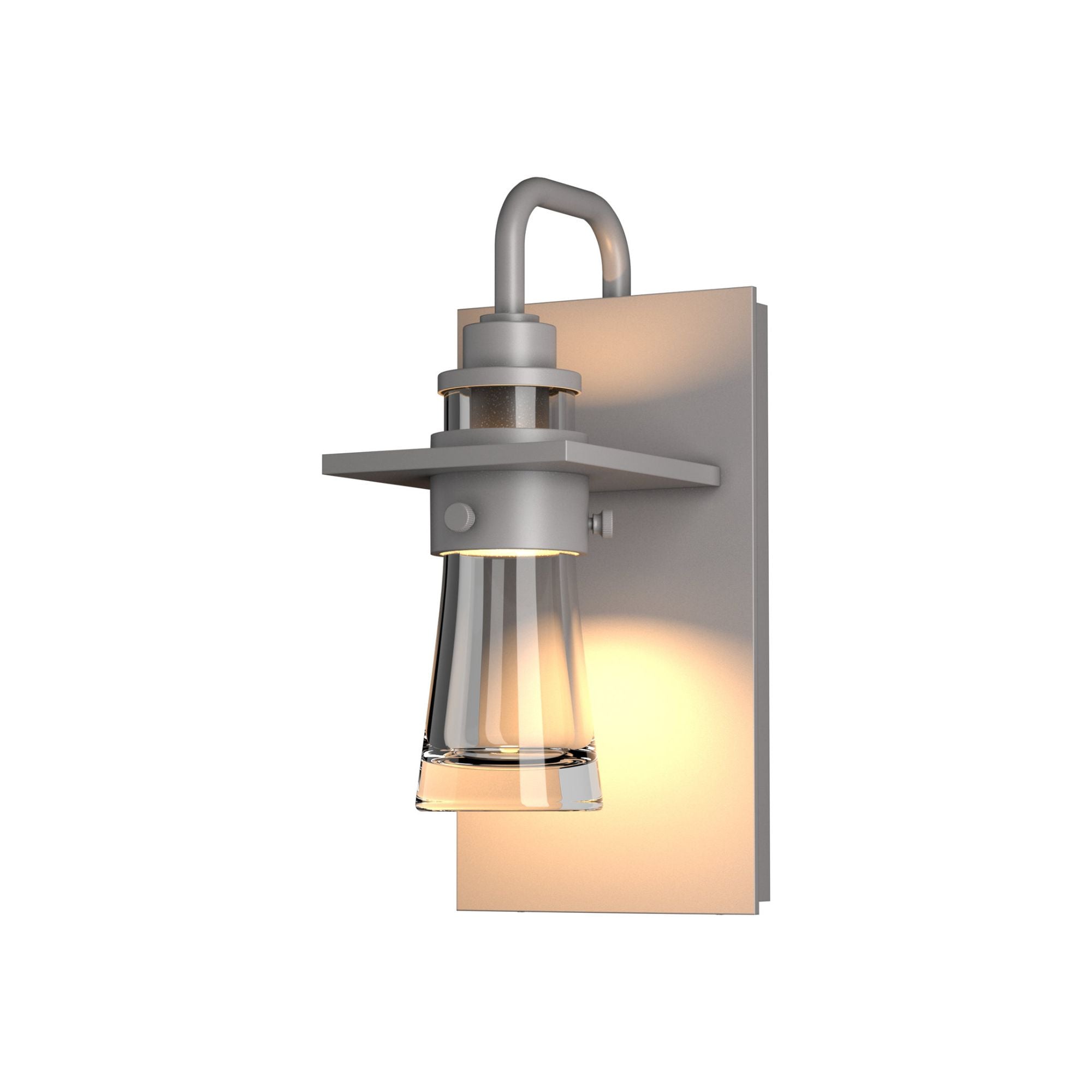 Erlenmeyer Small Outdoor Sconce 1-Light Clear Glass (ZM) in Coastal Burnished Steel
