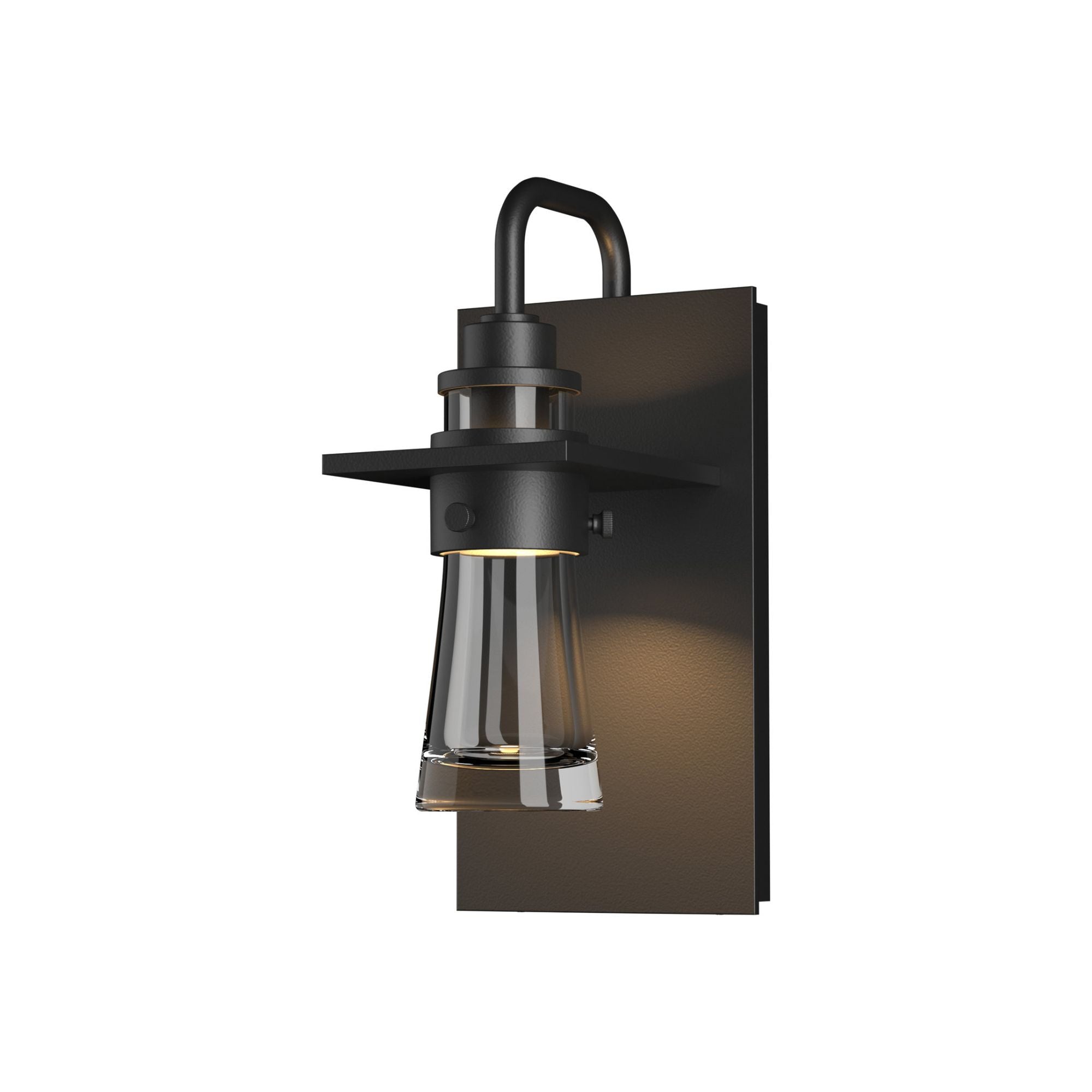 Erlenmeyer Small Outdoor Sconce 1-Light Clear Glass (ZM) in Coastal Black