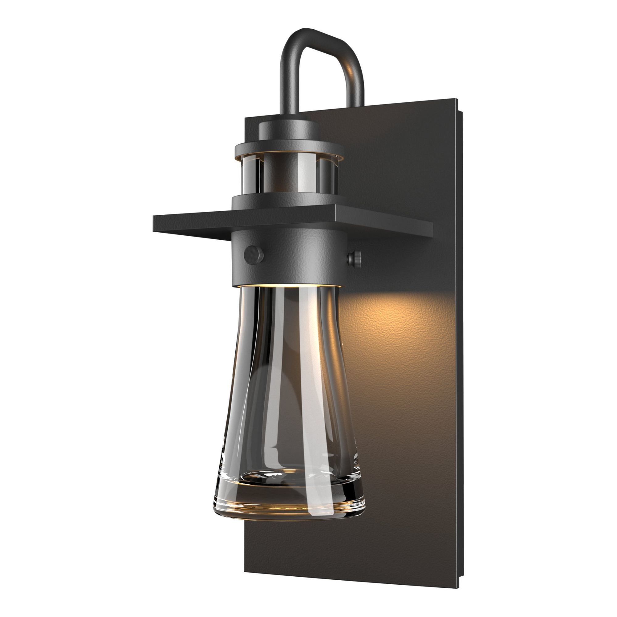 Erlenmeyer Medium Outdoor Sconce 1-Light Clear Glass (ZM) in Coastal Black