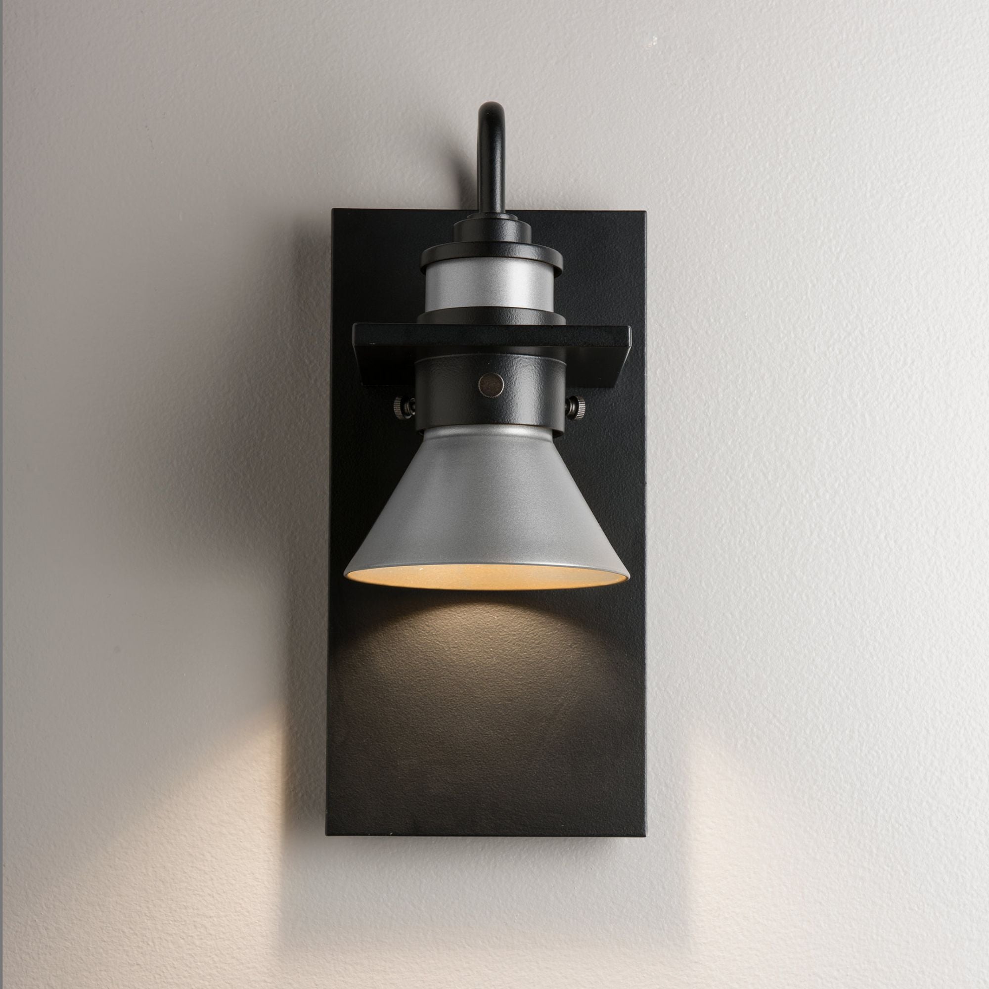 Erlenmeyer Dark Sky Friendly Outdoor Sconce 1-Light Coastal Burnished Steel Accent in Coastal Black