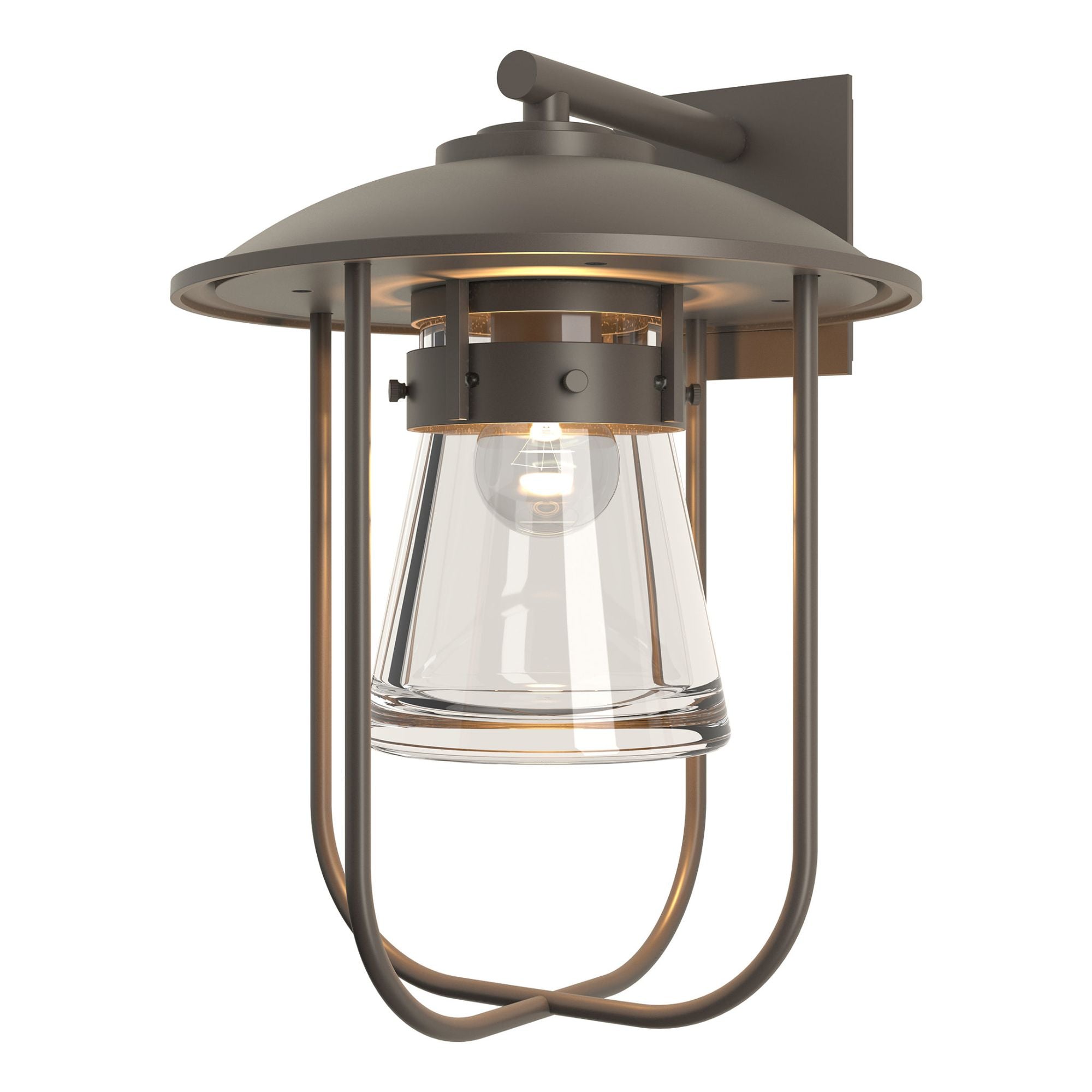 Erlenmeyer Large Outdoor Sconce 1-Light Clear Glass (ZM) in Coastal Dark Smoke