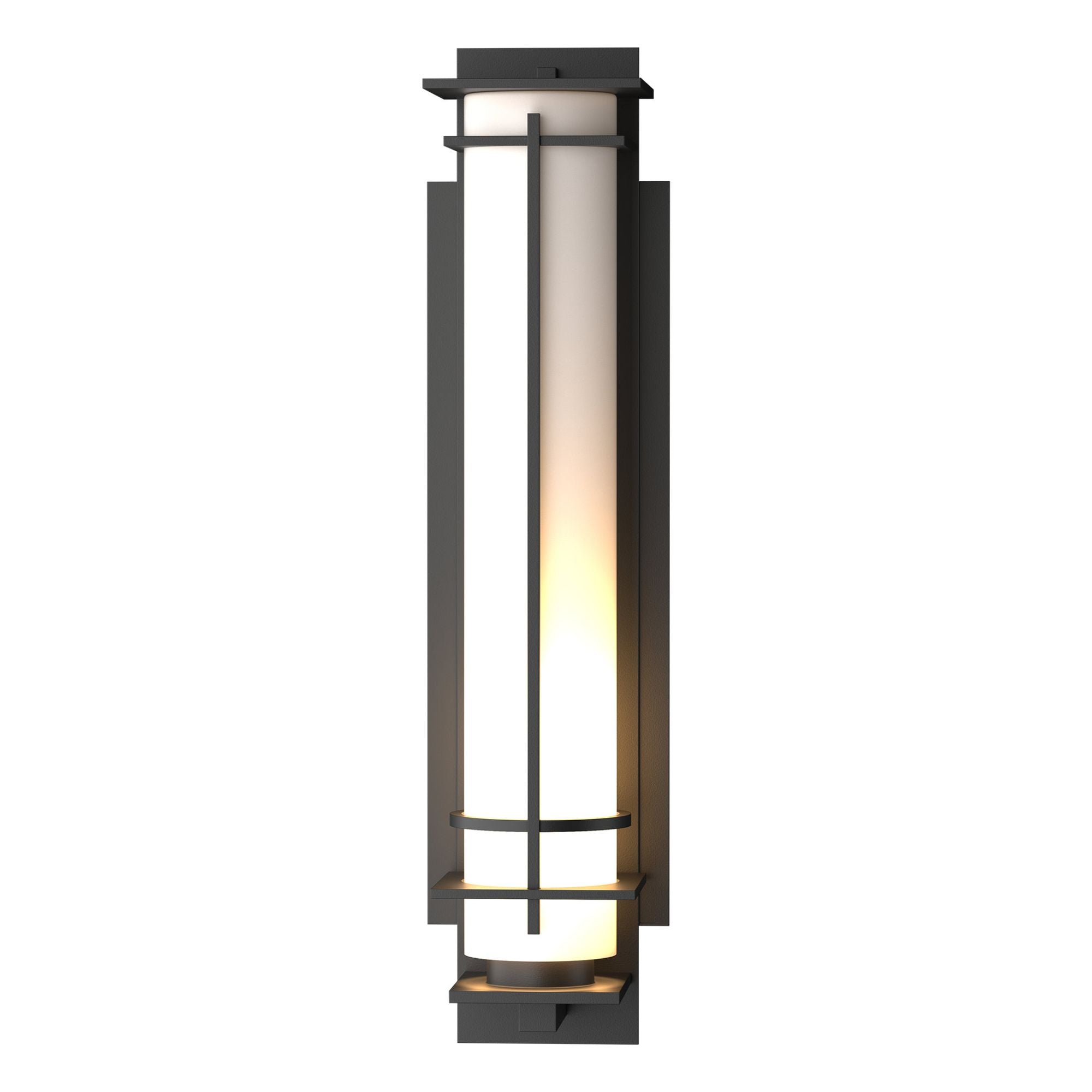 After Hours Large Outdoor Sconce 1-Light Opal Glass (GG) in Coastal Black