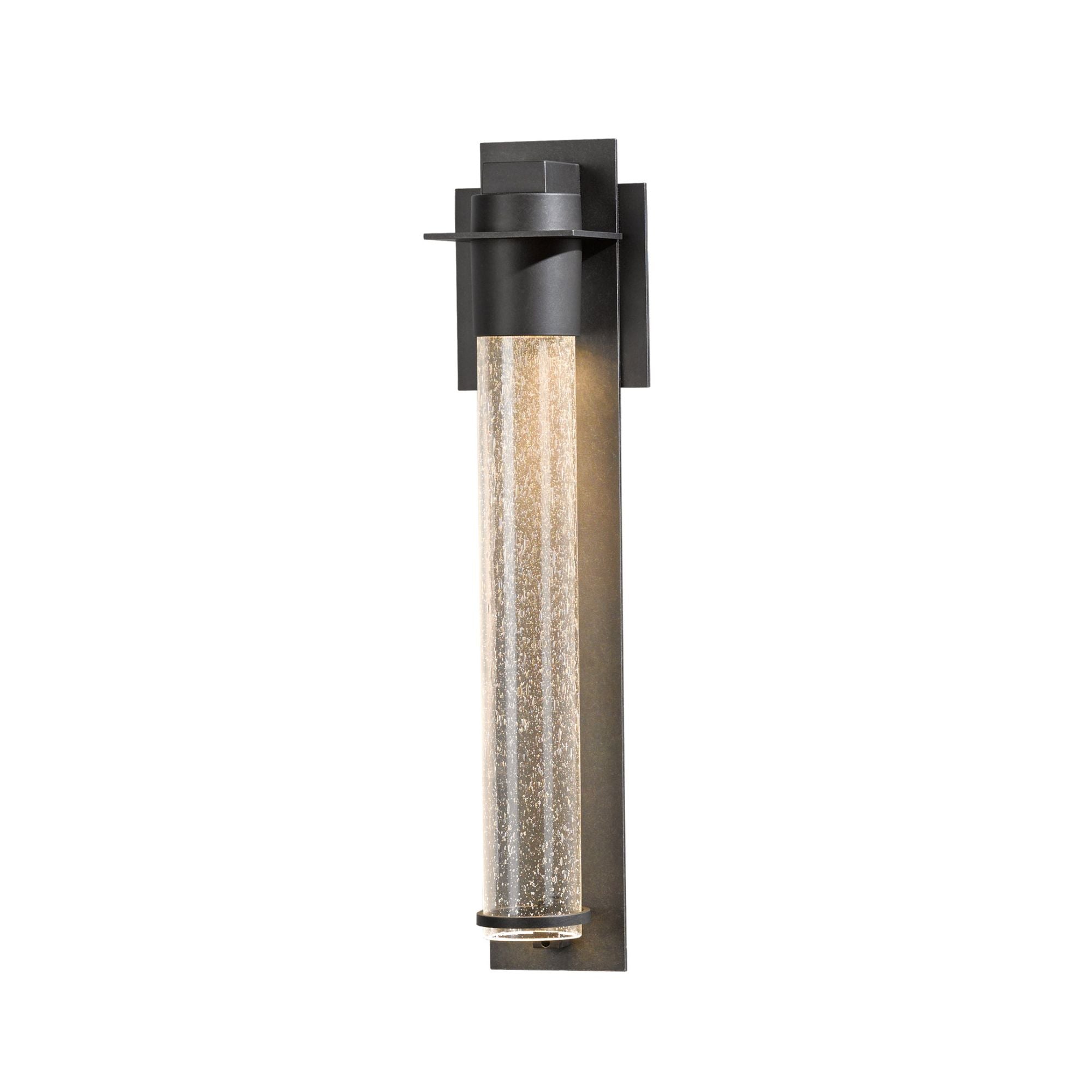 Airis Small Dark Sky Friendly Outdoor Sconce 1-Light Seeded Clear Glass (II) in Coastal Dark Smoke