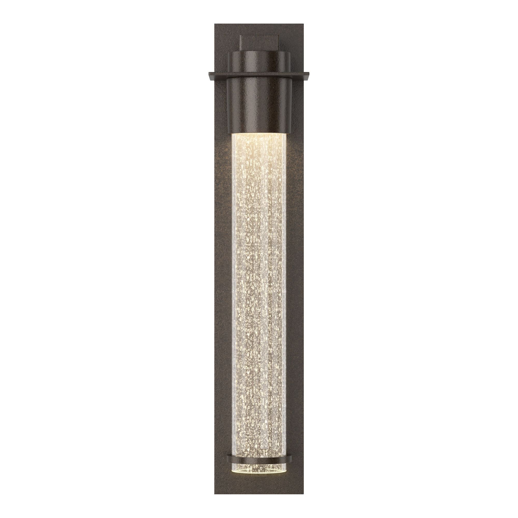 Airis Medium Dark Sky Friendly Outdoor Sconce 1-Light Seeded Clear Glass (II) in Coastal Oil Rubbed Bronze