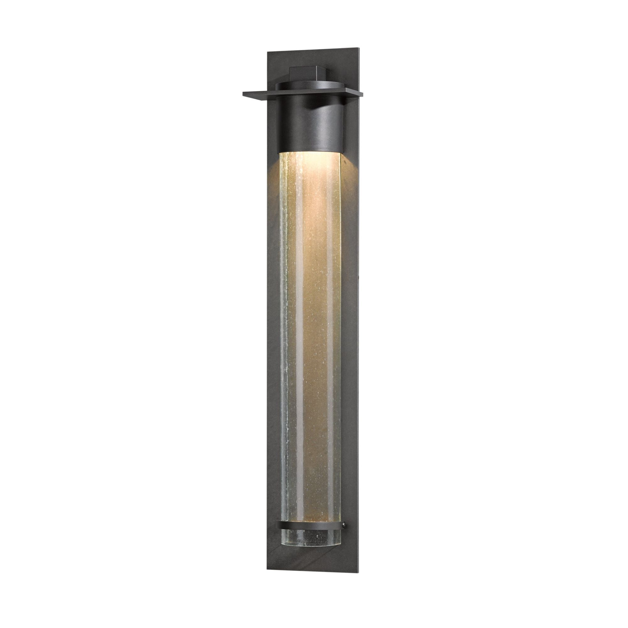 Airis Large Dark Sky Friendly Outdoor Sconce 1-Light Seeded Clear Glass (II) in Coastal Dark Smoke