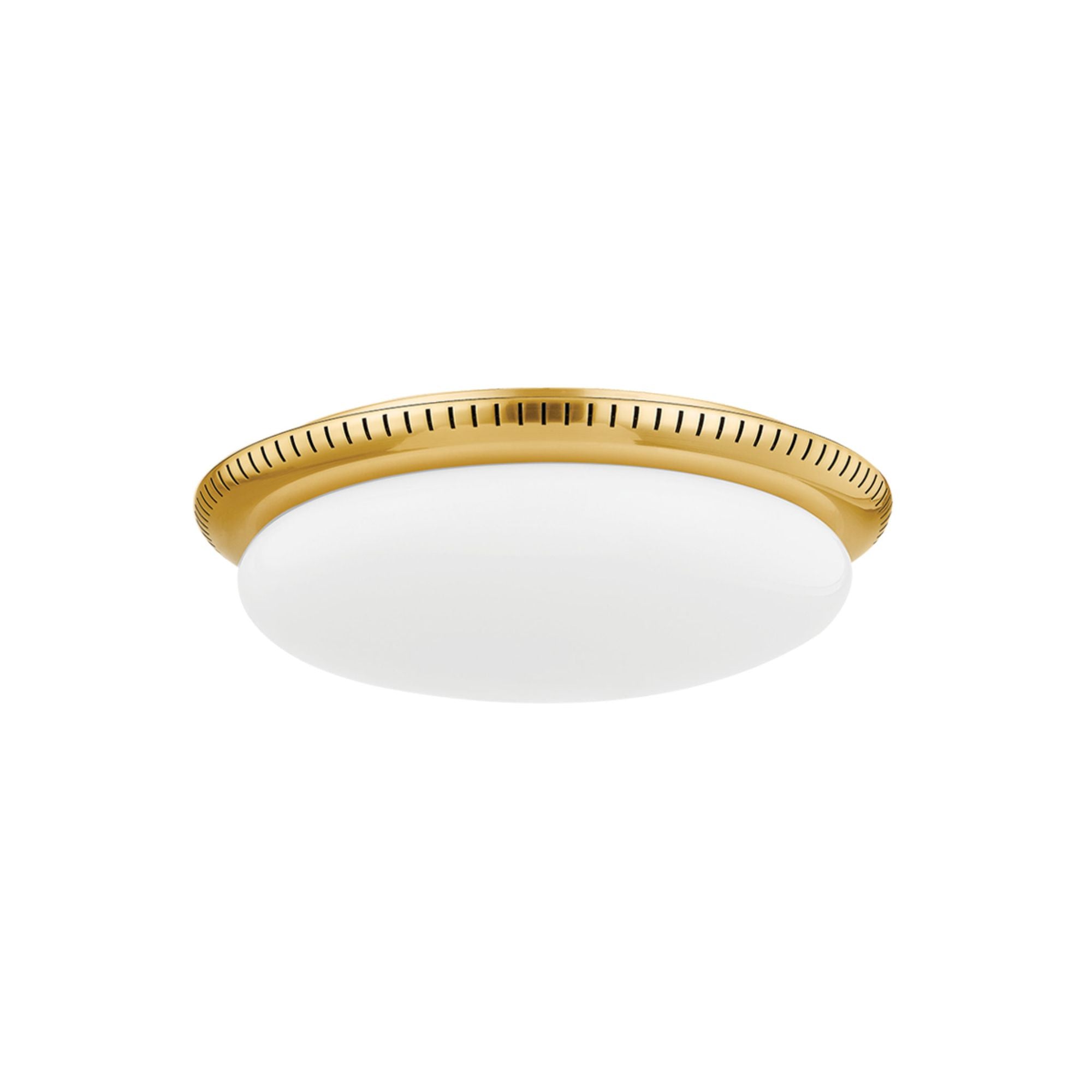 North Castle 1-Light Flush Mount in Aged Brass 14.25W x 4H