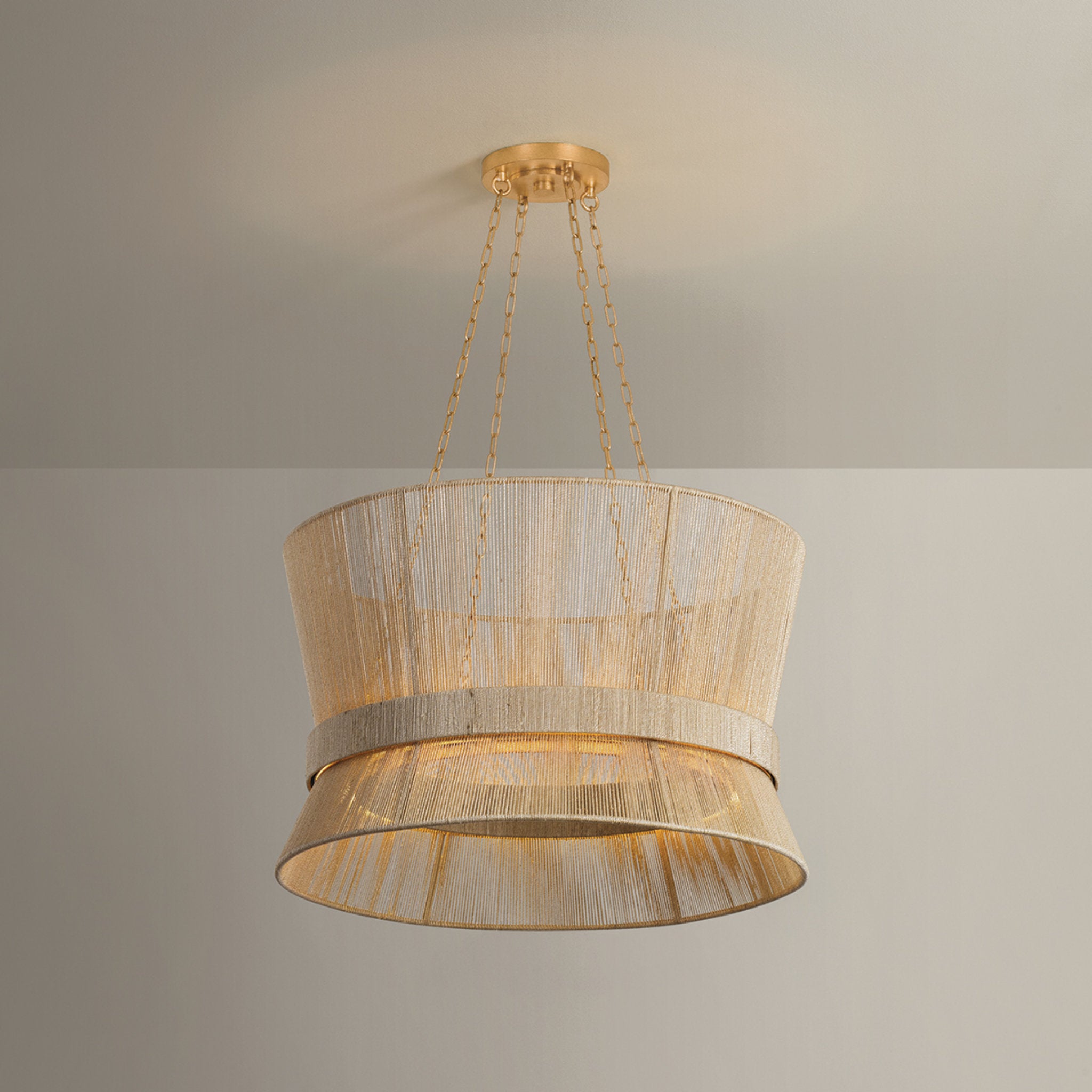 Ocean Hill 1-Light Pendant in Vintage Gold Leaf 24W x 15.5H