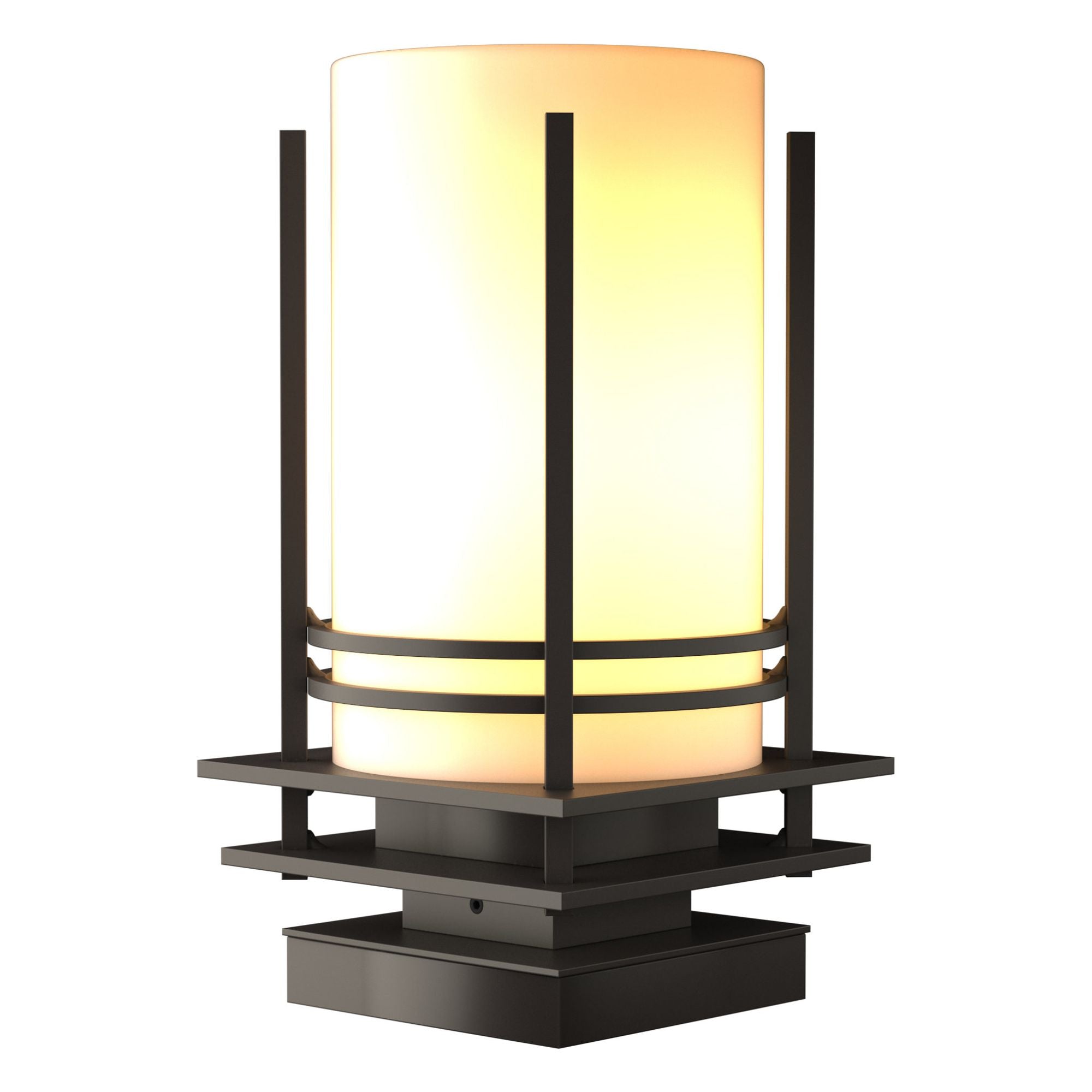 Banded Outdoor Pier Mount 1-Light Opal Glass (GG) in Coastal Dark Smoke