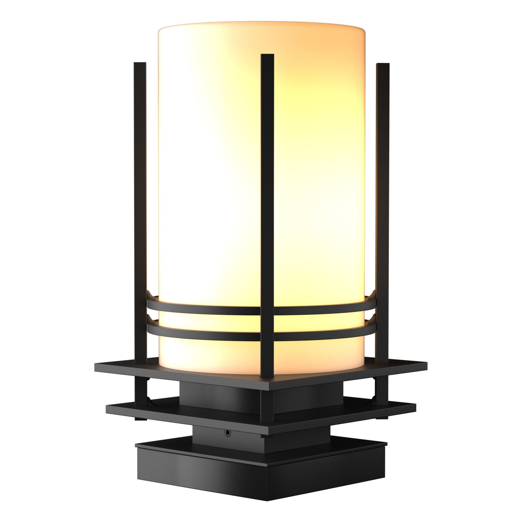 Banded Outdoor Pier Mount 1-Light Opal Glass (GG) in Coastal Black