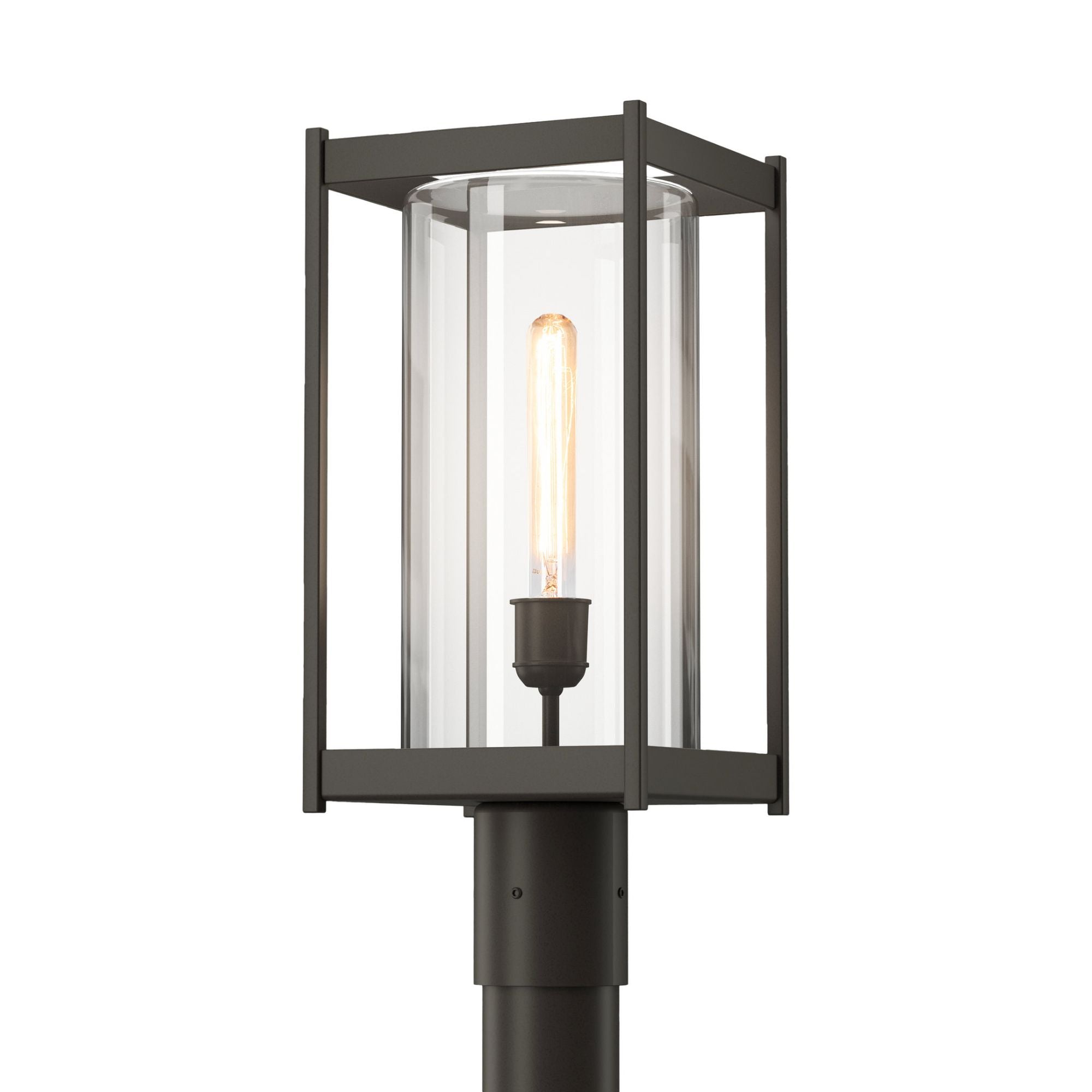 Cela Outdoor Post Light 1-Light Clear Glass (ZM) in Coastal Dark Smoke