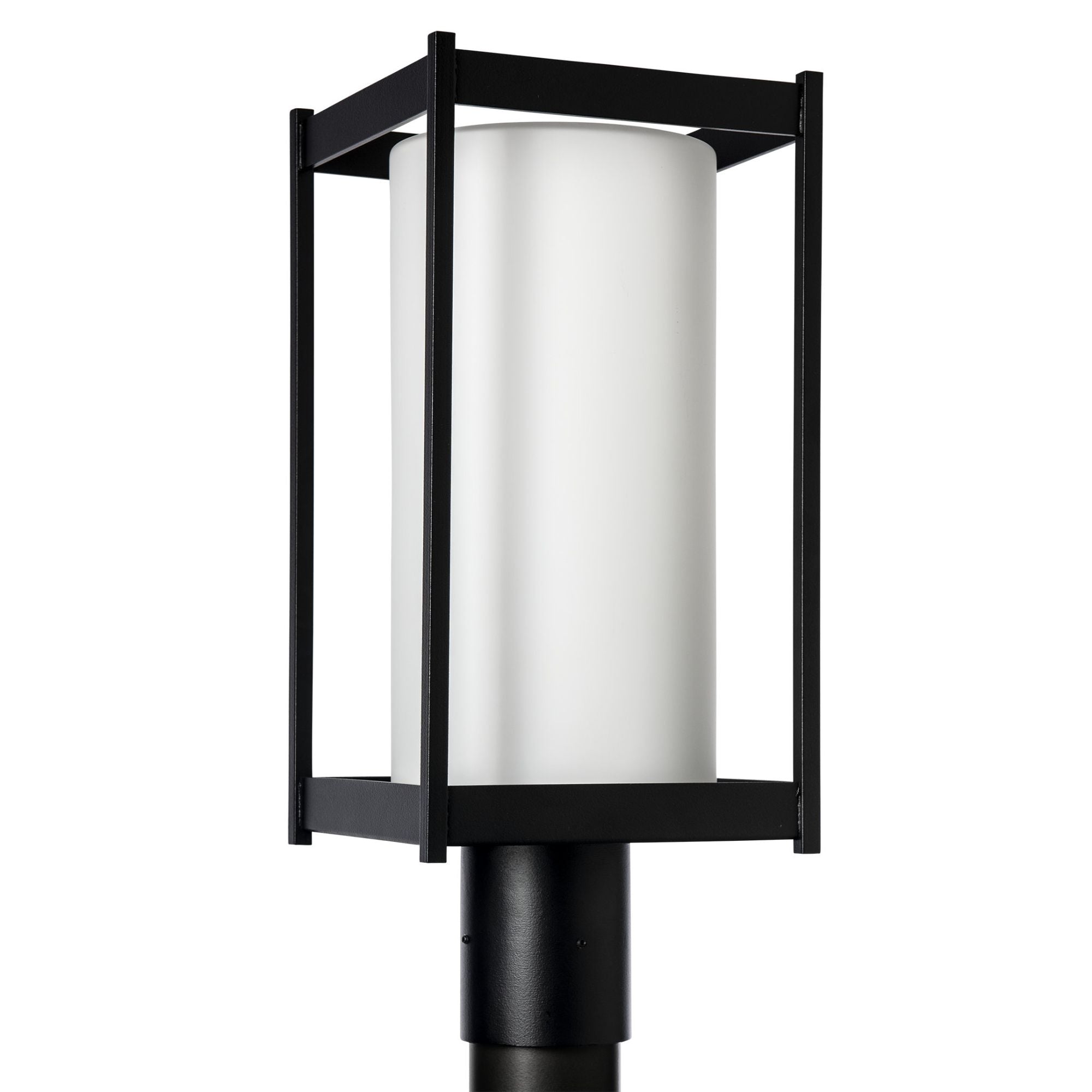 Cela Outdoor Post Light 1-Light Opal Glass (GG) in Coastal Black