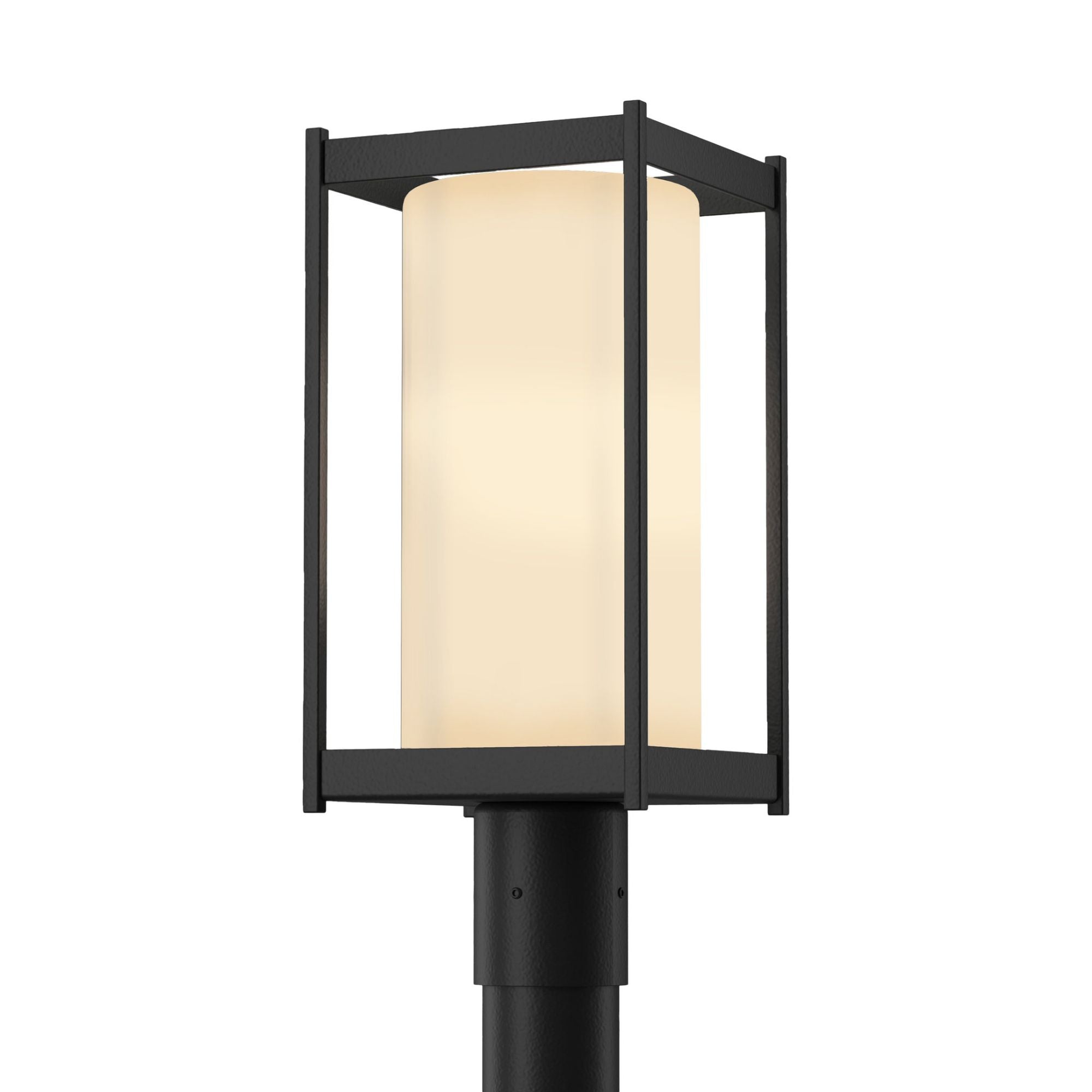 Cela Outdoor Post Light 1-Light Opal Glass (GG) in Coastal Black