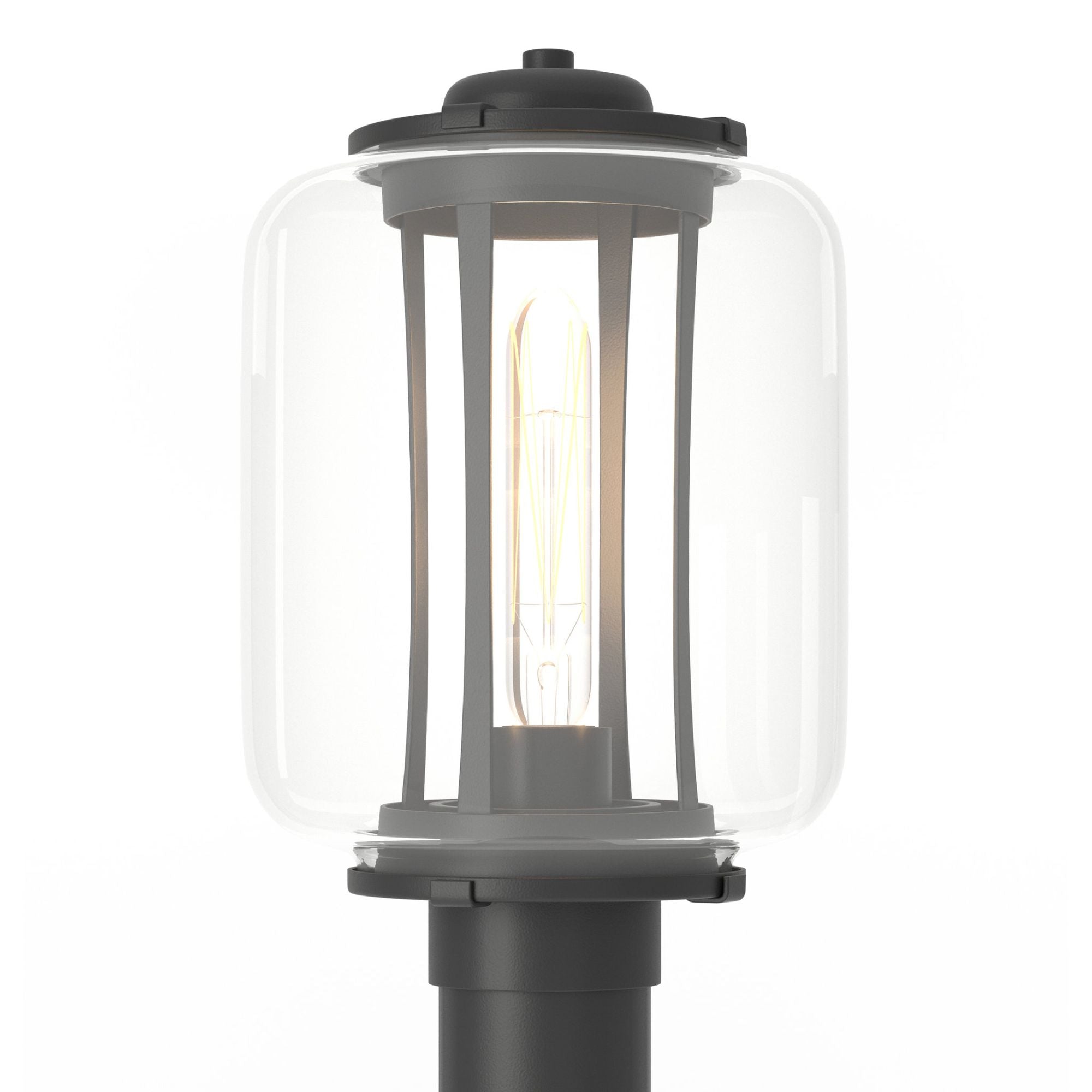 Fairwinds Outdoor Post Light 1-Light Clear Glass (ZM) in Coastal Black