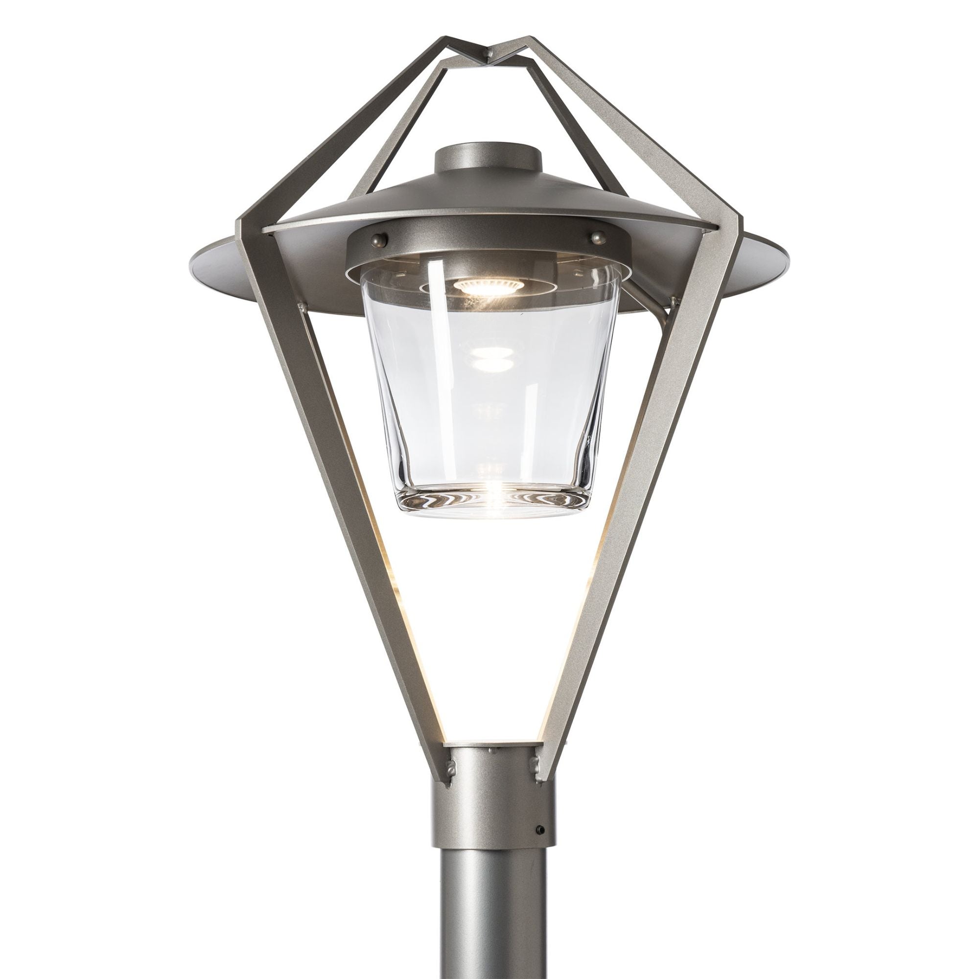 Stellar Post Light 1-Light Clear Glass (ZM) in Coastal Burnished Steel