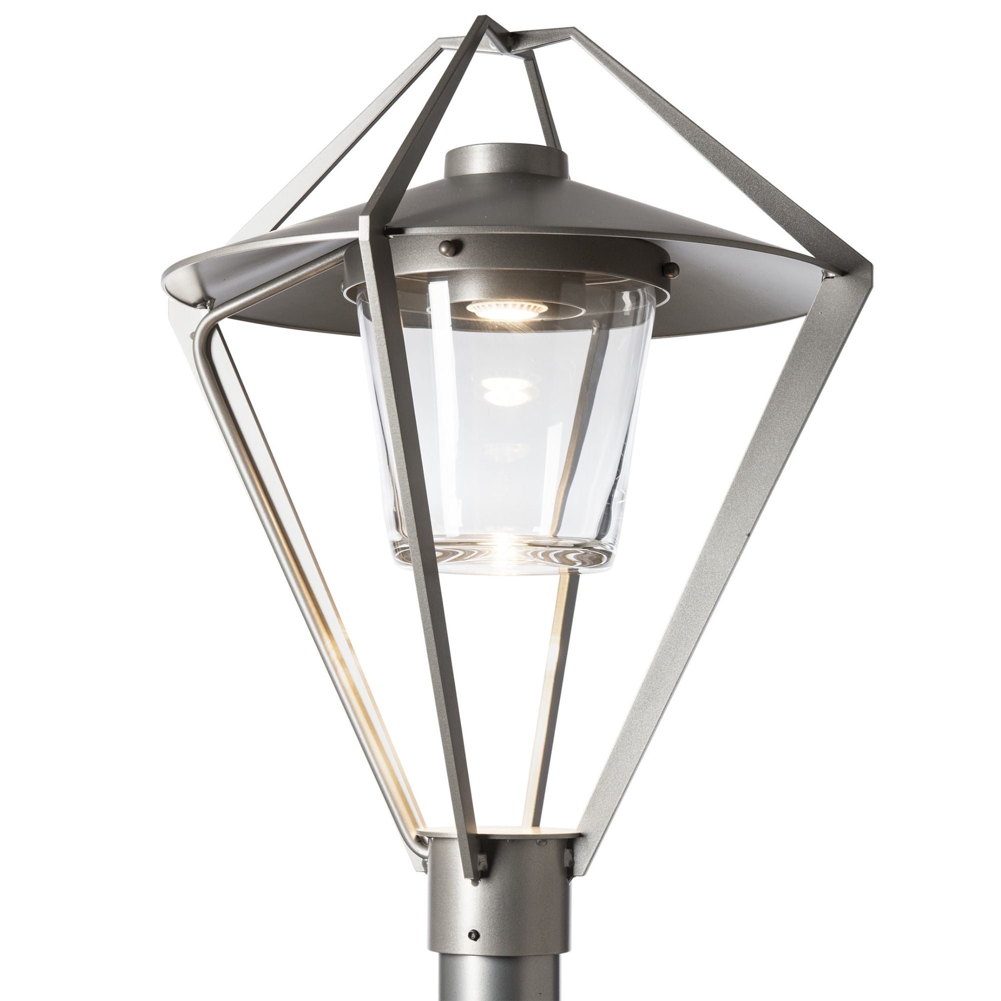 Stellar Post Light 1-Light Clear Glass (ZM) in Coastal Burnished Steel