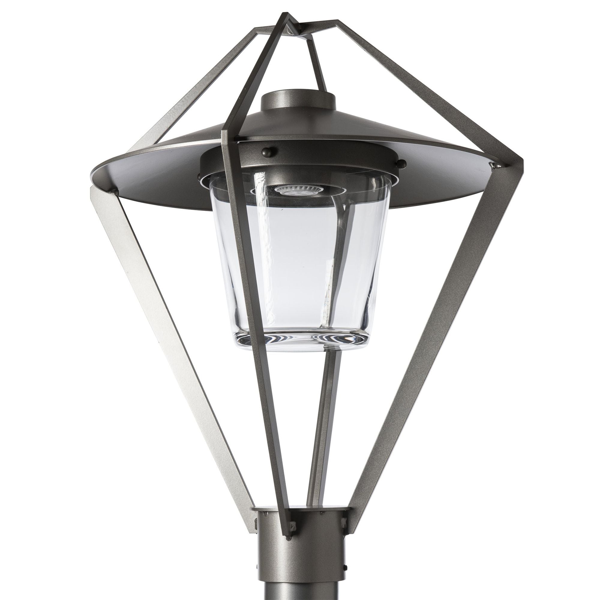Stellar Post Light 1-Light Clear Glass (ZM) in Coastal Burnished Steel